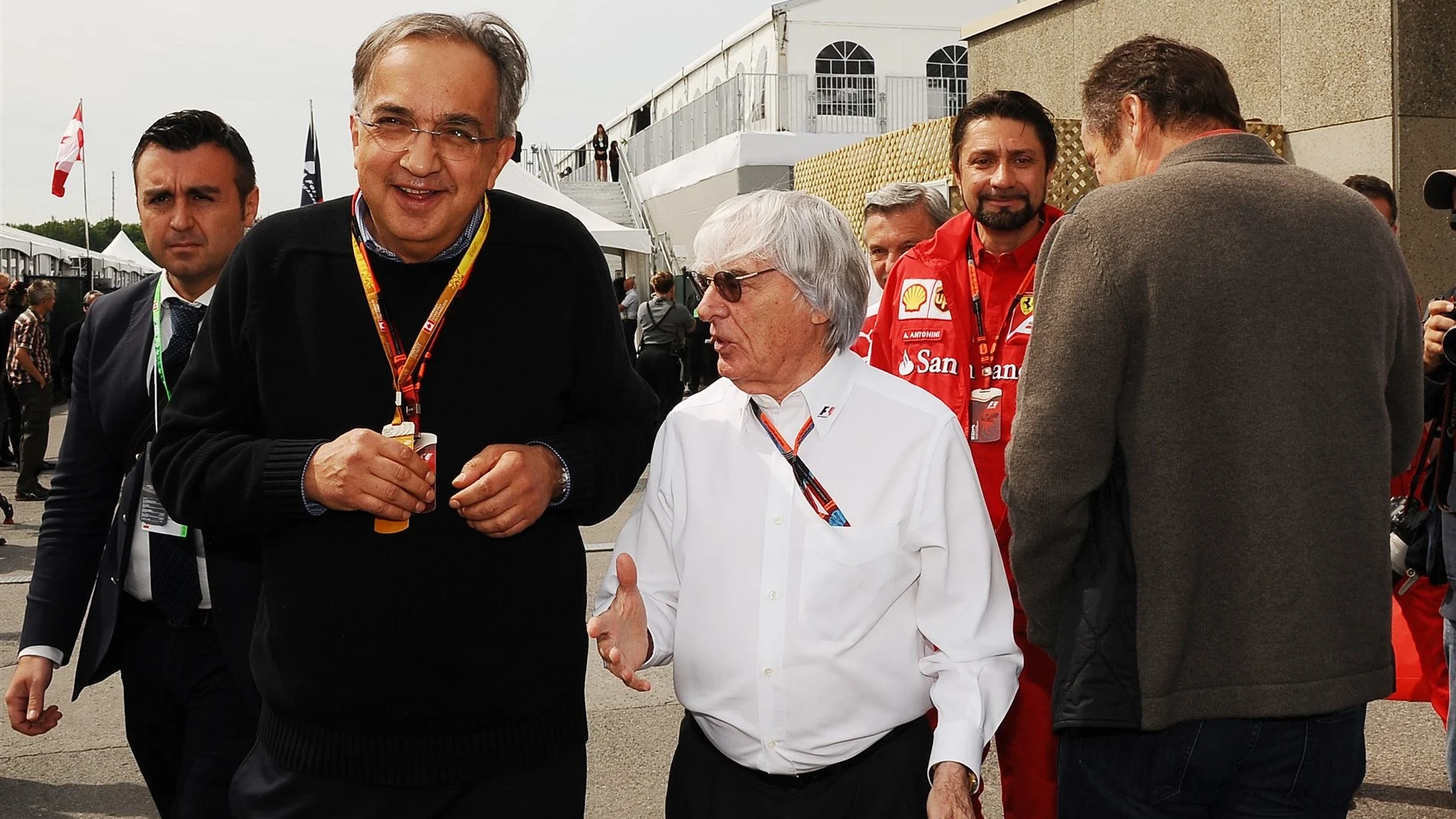 Sergio Marchionne (ITA) CEO FIAT and Bernie Ecclestone (GBR) CEO Formula One Group (FOM) at Formula