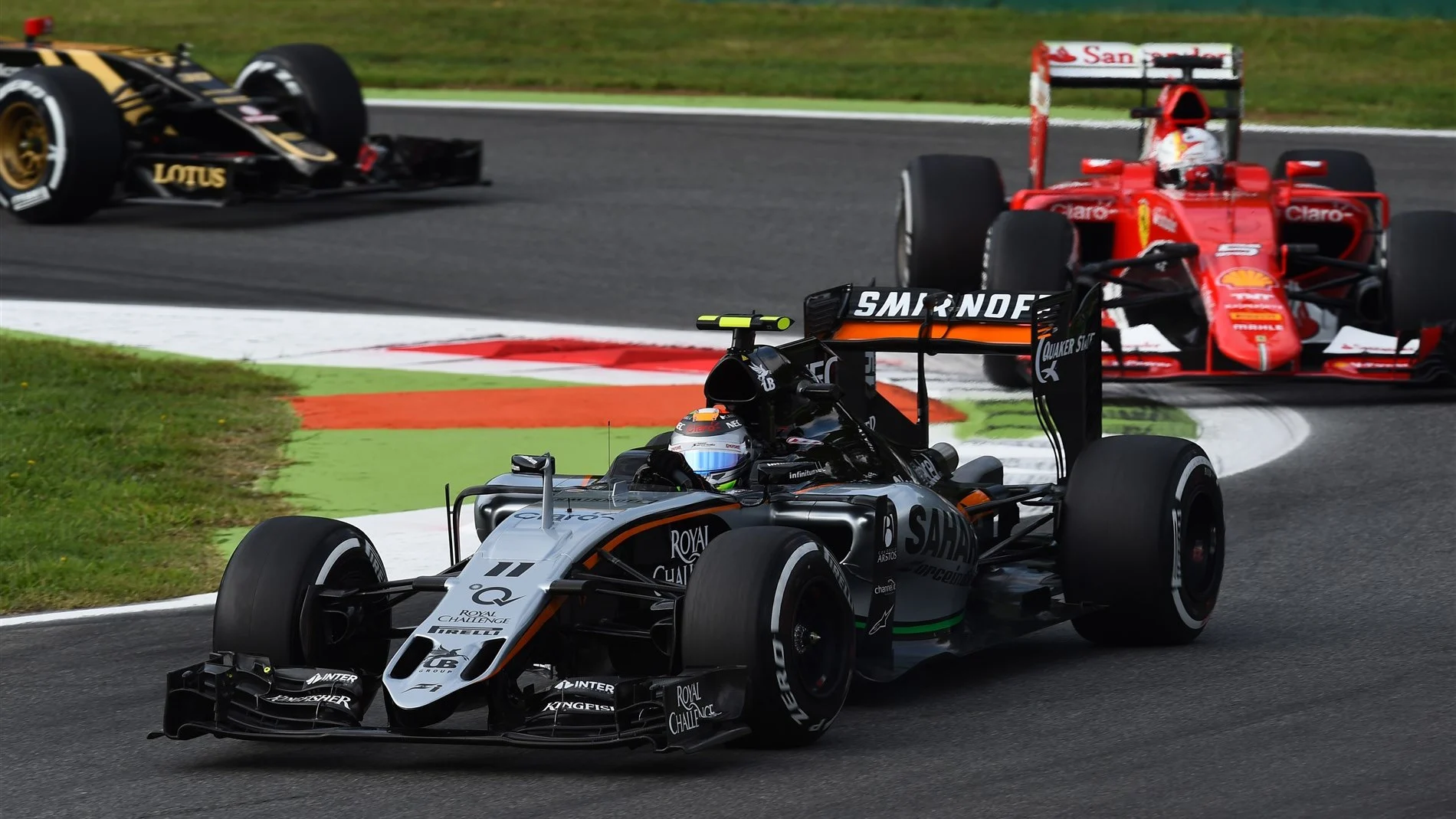 Sergio Perez (MEX) Force India VJM08 at Formula One World Championship, Rd12, Italian Grand Prix, Practice, Monza, Italy, Friday 4  September 2015. © Sutton Motorsport Images