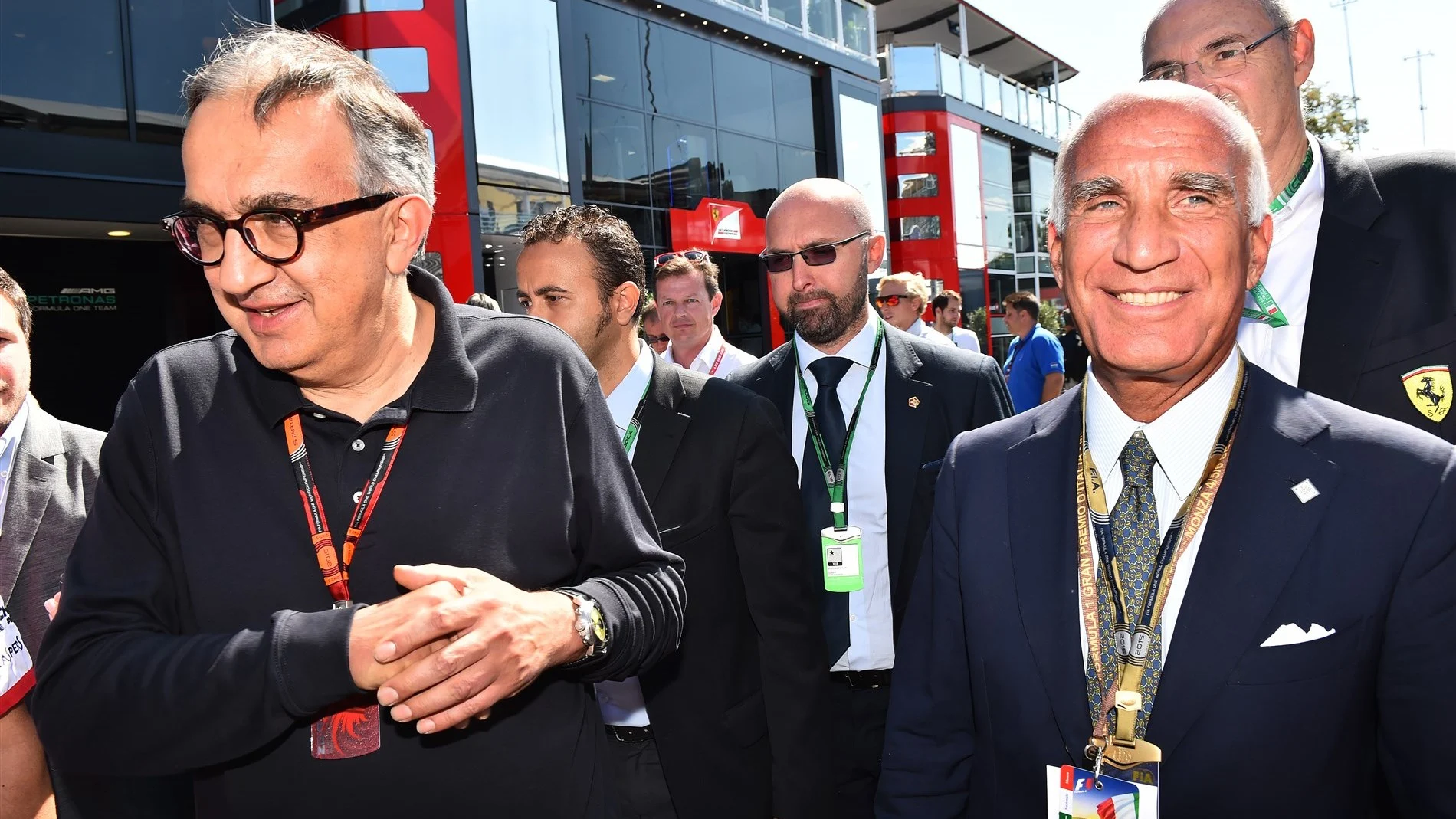 Sergio Marchionne (ITA) CEO FIAT and Angelo Sticchi Damiani (ITA) President Italy CAI Motorsport Federation at Formula One World Championship, Rd12, Italian Grand Prix, Qualifying, Monza, Italy, Saturday 5  September 2015. © Sutton Motorsport Images