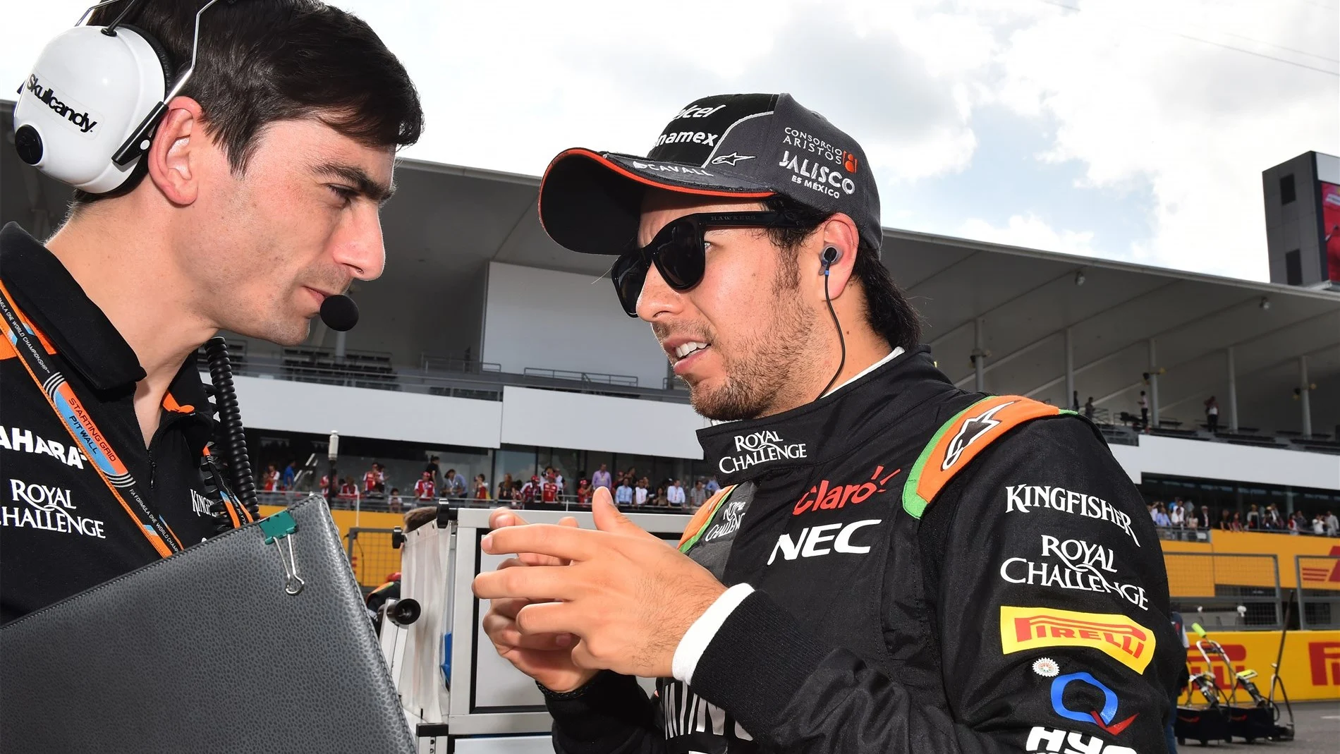 Sergio Perez (MEX) Force India on the grid at Formula One World Championship, Rd14, Japanese Grand Prix, Race, Suzuka, Japan, Sunday 27 September 2015. © Sutton Motorsport Images