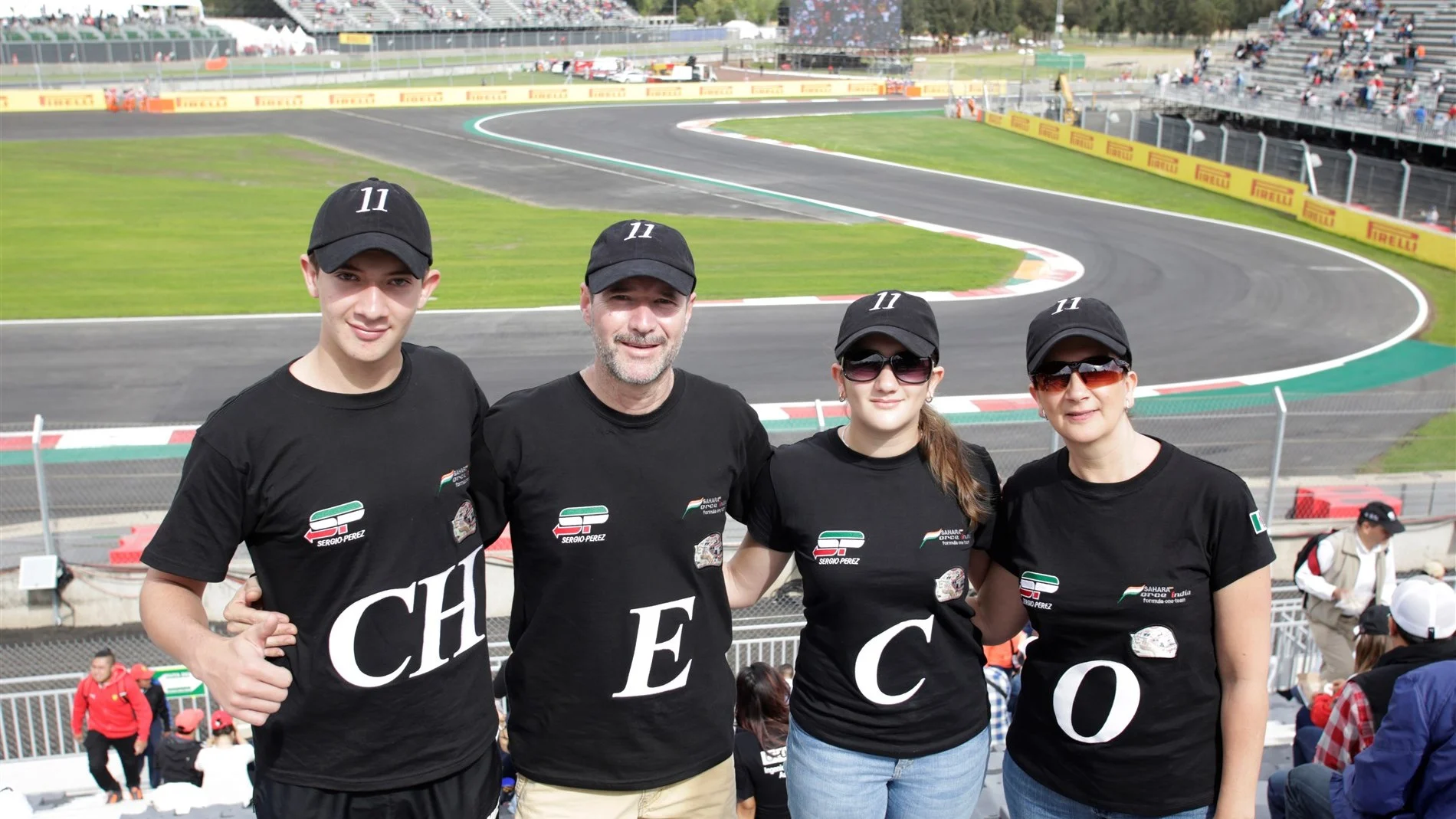 Fans with Sergio Perez (MEX) t-shirts at Formula One World Championship, Rd17, Mexican Grand Prix,