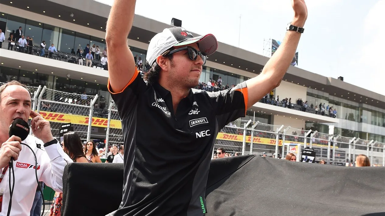 Sergio Perez (MEX) Force India during the drivers parade at Formula One World Championship, Rd17,