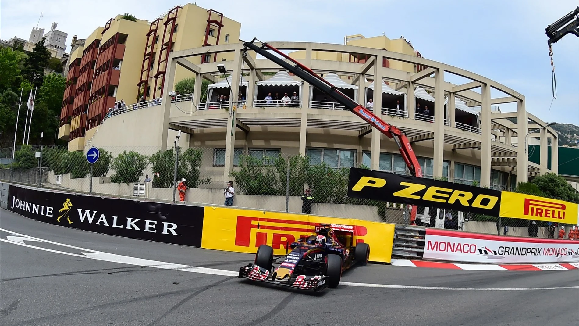Max Verstappen (NDL) Scuderia Toro Rosso STR10 spins and hits the barrier in FP3 at Formula One