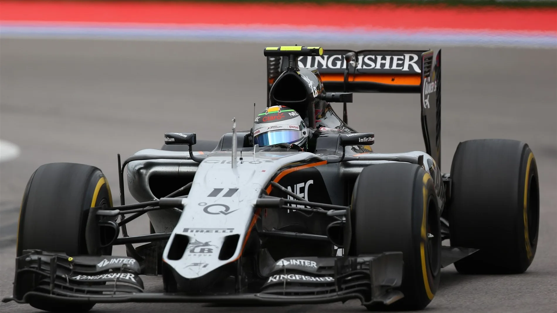 Sergio Perez (MEX) Force India VJM08 at Formula One World Championship, Rd15, Russian Grand Prix, Race, Sochi Autodrom, Sochi, Krasnodar Krai, Russia, Sunday 11 October 2015. © Sutton Motorsport Images