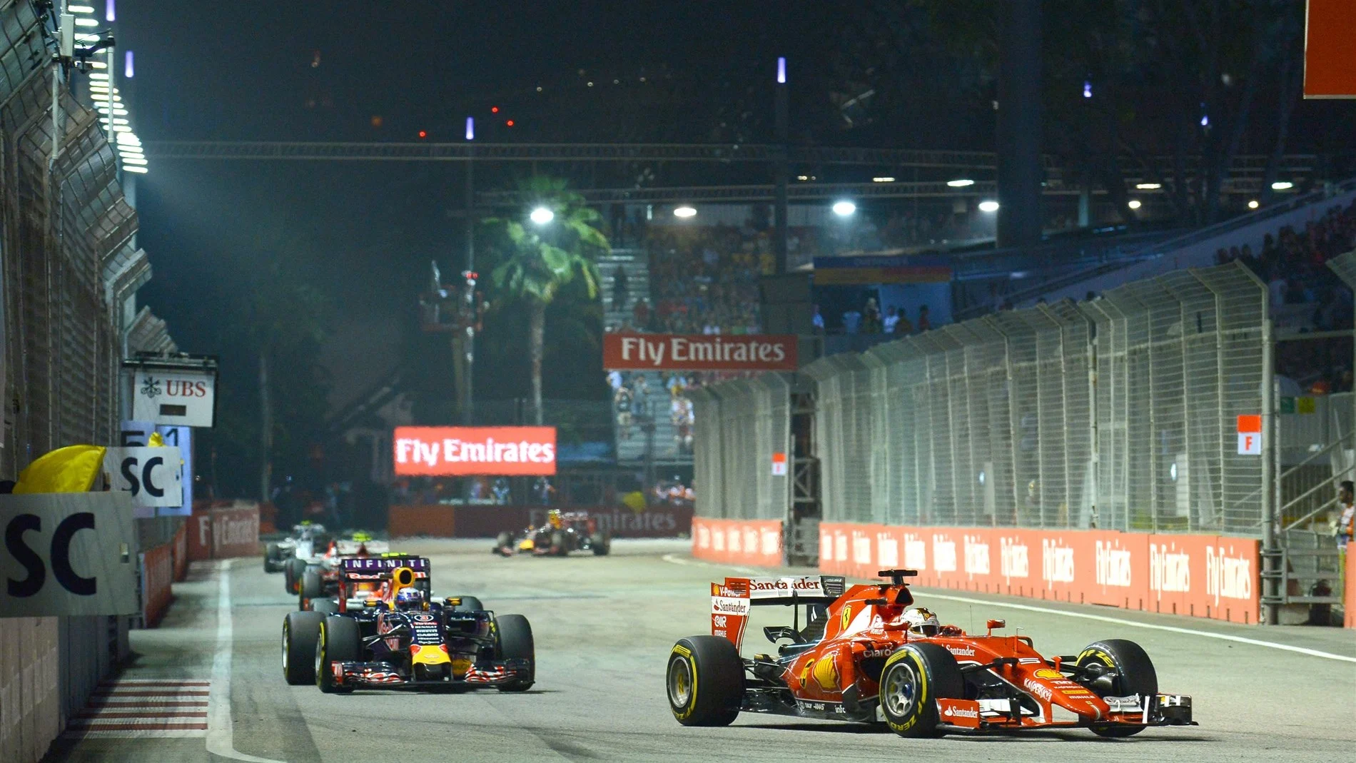 Sebastian Vettel (GER) Ferrari SF15-T at Formula One World Championship, Rd13, Singapore Grand