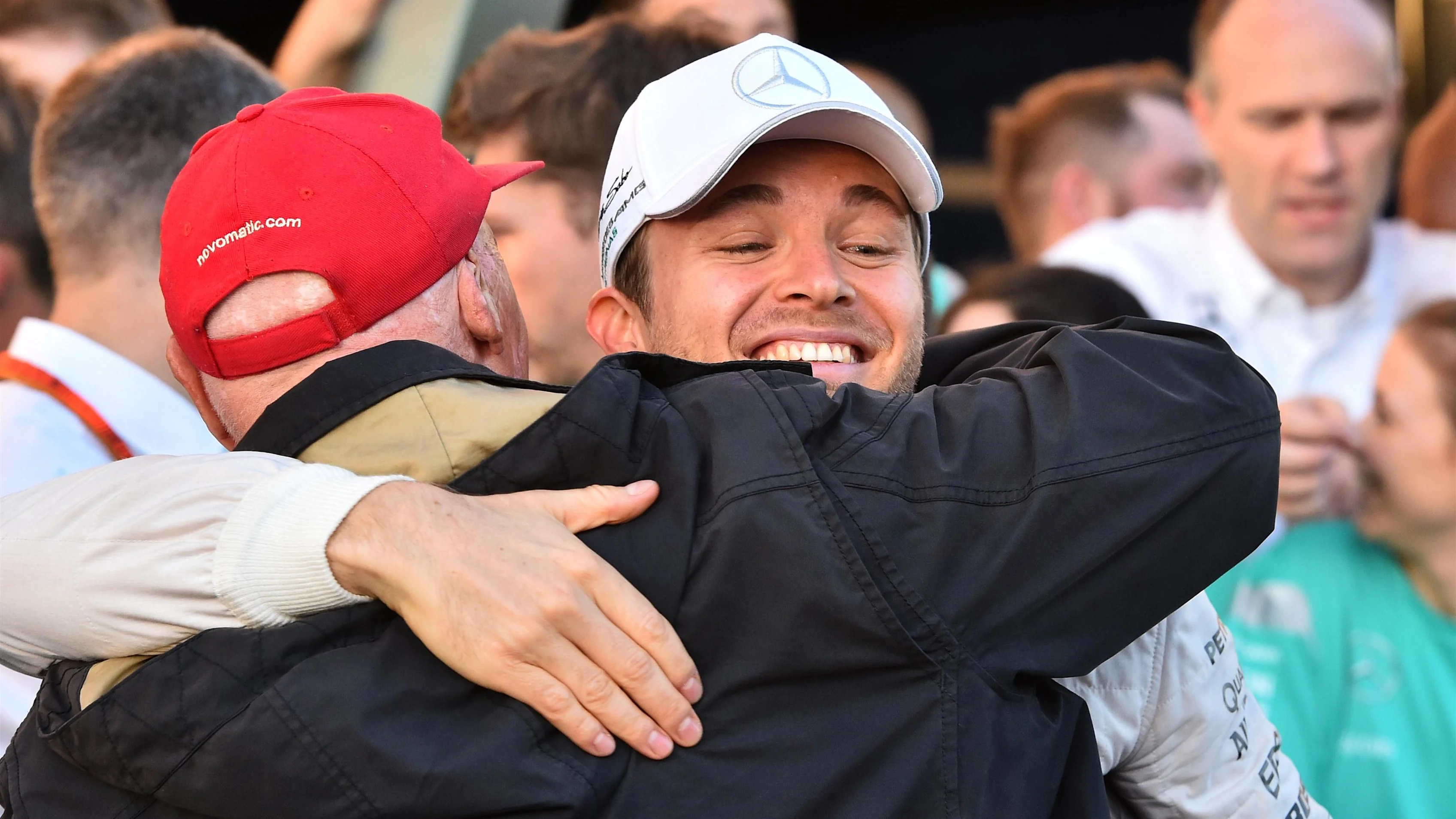 Niki Lauda (AUT) Mercedes AMG F1 Non-Executive Chairman and Nico Rosberg (GER) Mercedes AMG F1 at