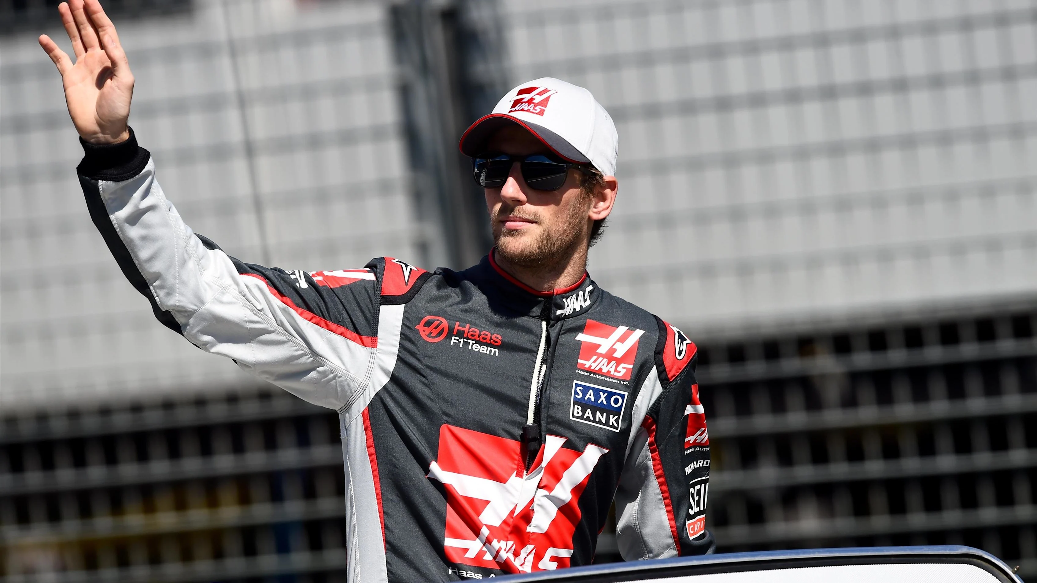 Romain Grosjean (FRA) Haas F1 on the drivers parade at Formula One World Championship, Rd1, Australian Grand Prix, Race, Albert Park, Melbourne, Australia, Sunday 20 March 2016. © Sutton Motorsport Images