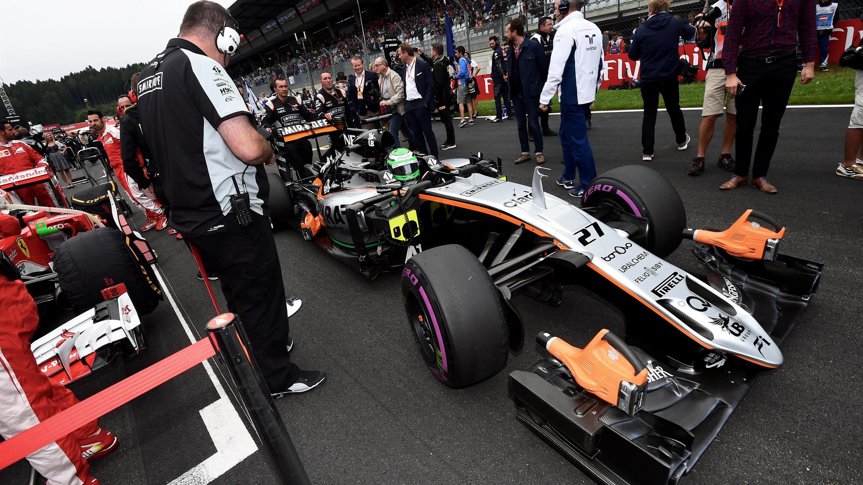 Nico Hulkenberg (GER) Force India VJM09 on the grid at Formula One World Championship, Rd9,