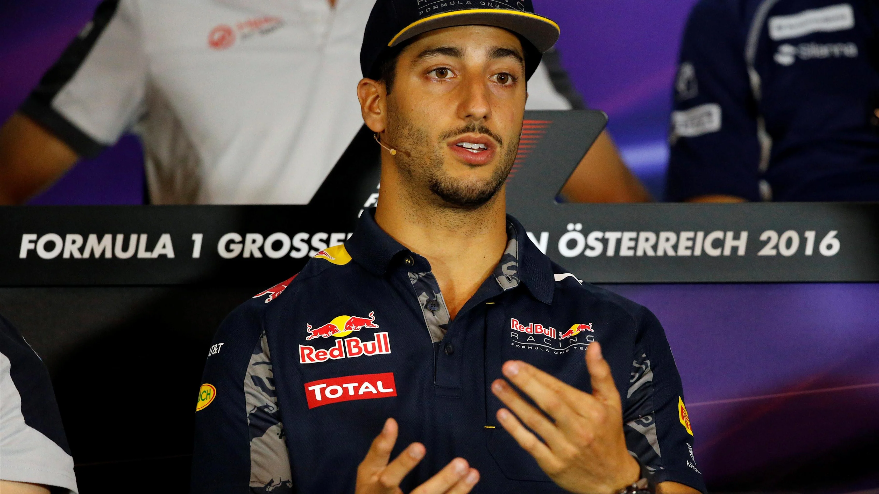 Daniel Ricciardo (AUS) Red Bull Racing in the Press Conference at Formula One World Championship, Rd9, Austrian Grand Prix, Preparations, Spielberg, Austria, Thursday 30 June 2016. © Sutton Images