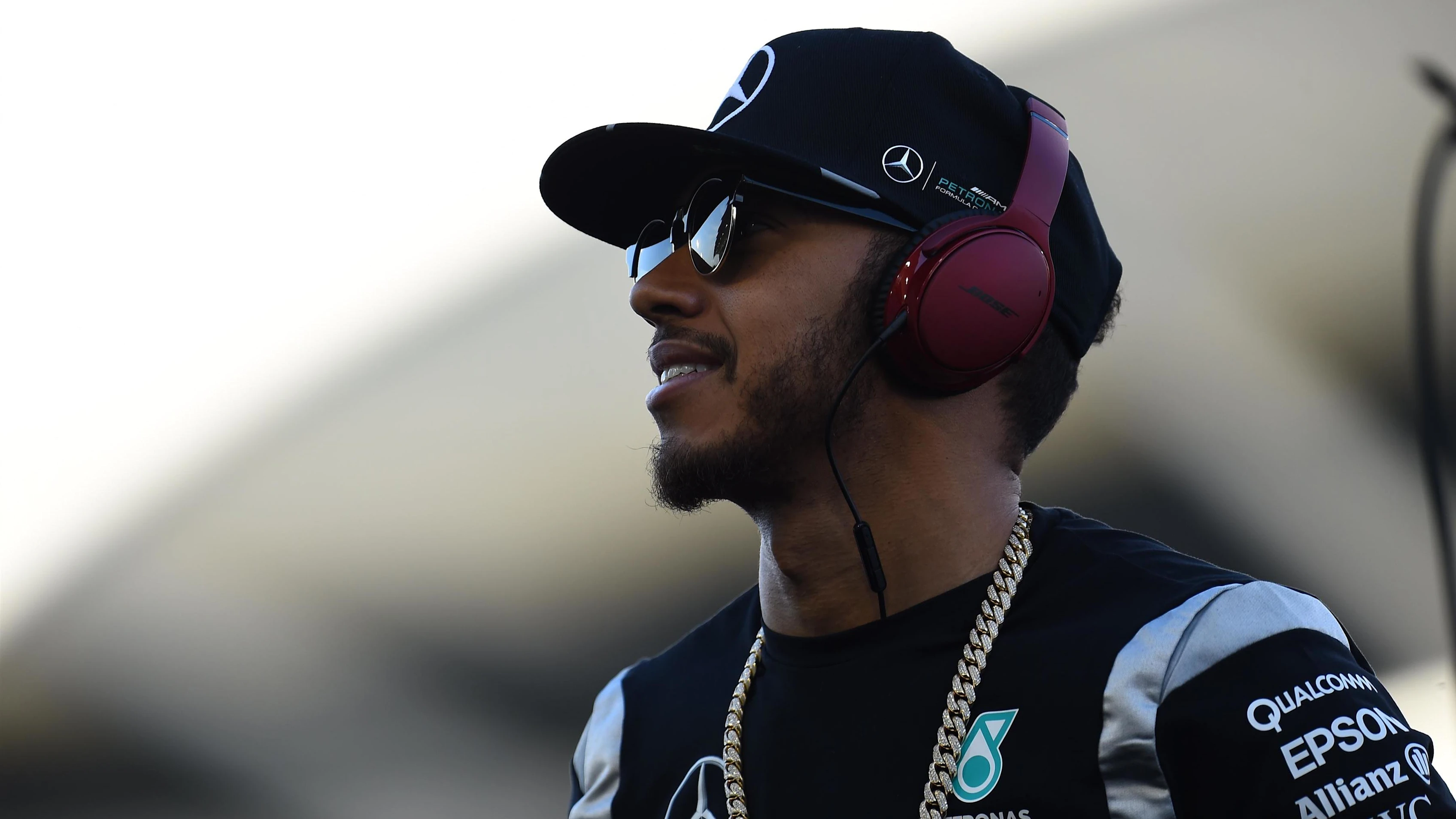 Lewis Hamilton (GBR) Mercedes AMG F1 on the drivers parade at Formula One World Championship, Rd2, Bahrain Grand Prix Race, Bahrain International Circuit, Sakhir, Bahrain, Sunday 3 April 2016. © Sutton Motorsport Images