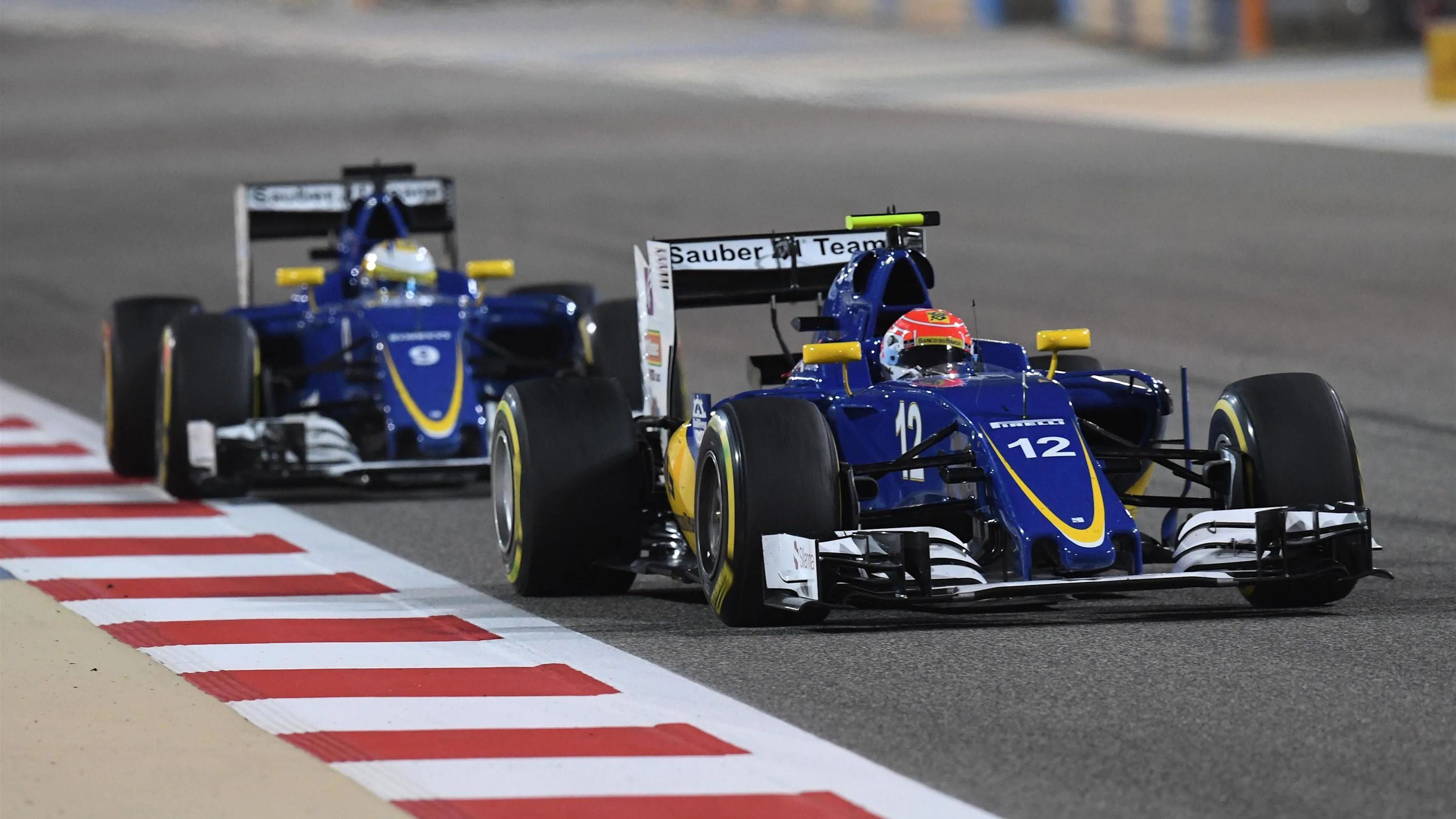 Felipe Nasr (BRA) Sauber C35 leads Marcus Ericsson (SWE) Sauber C35 at Formula One World