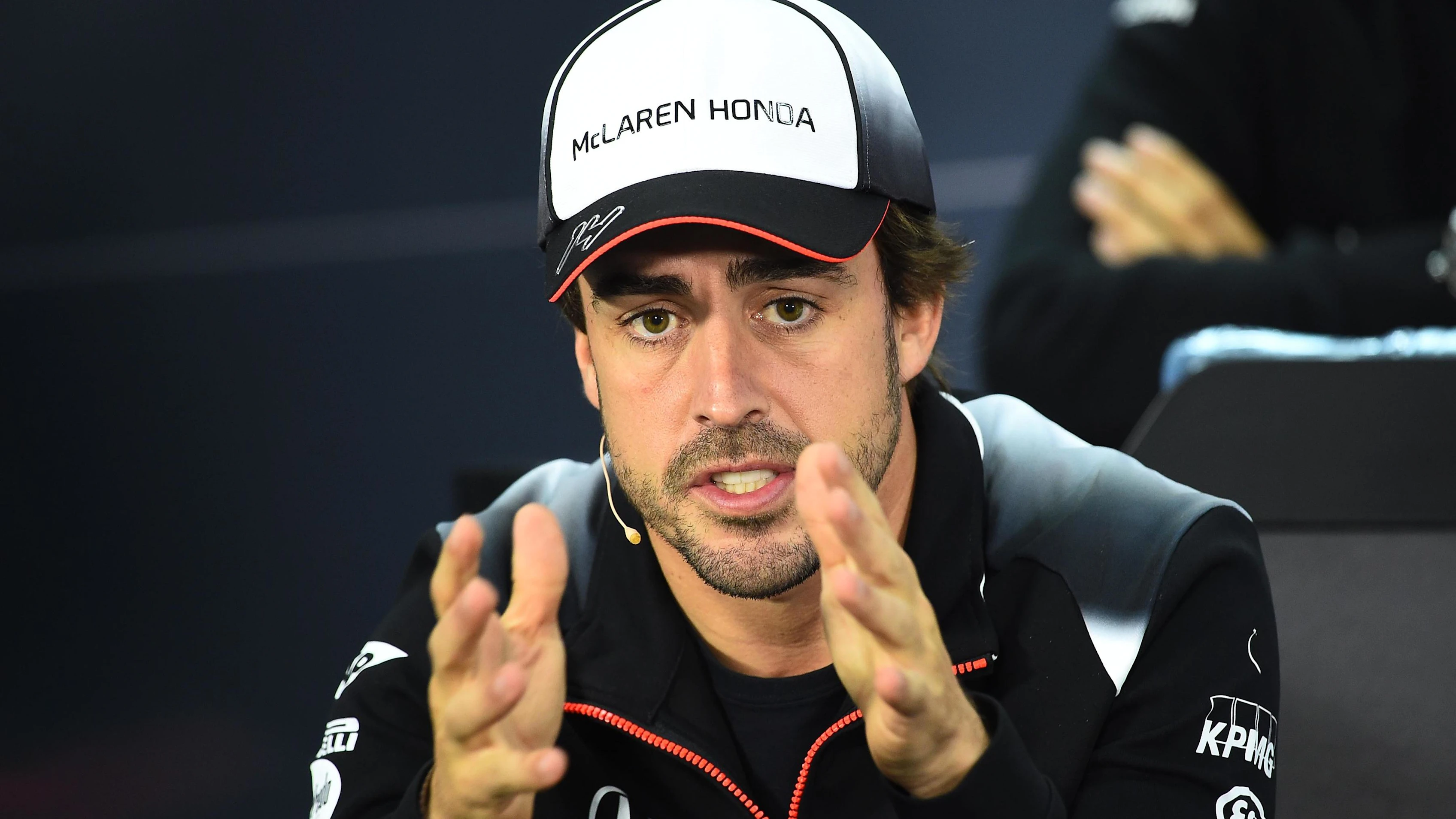 Fernando Alonso (ESP) McLaren in the Press Conference at Formula One World Championship, Rd2,
