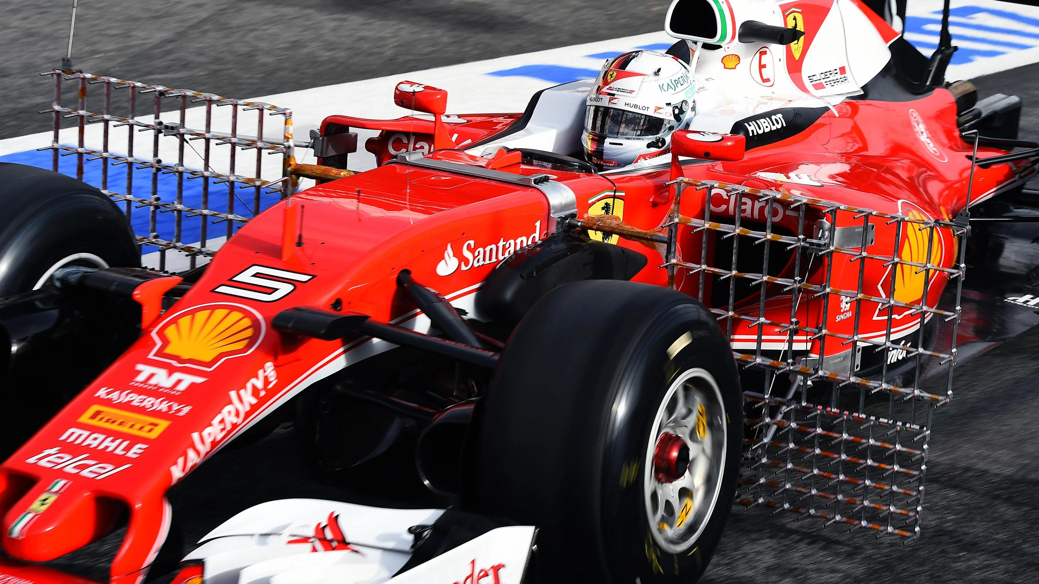 Sebastian Vettel (GER) Ferrari SF16-H with aero sensors at Formula One Testing, Day One, Barcelona,