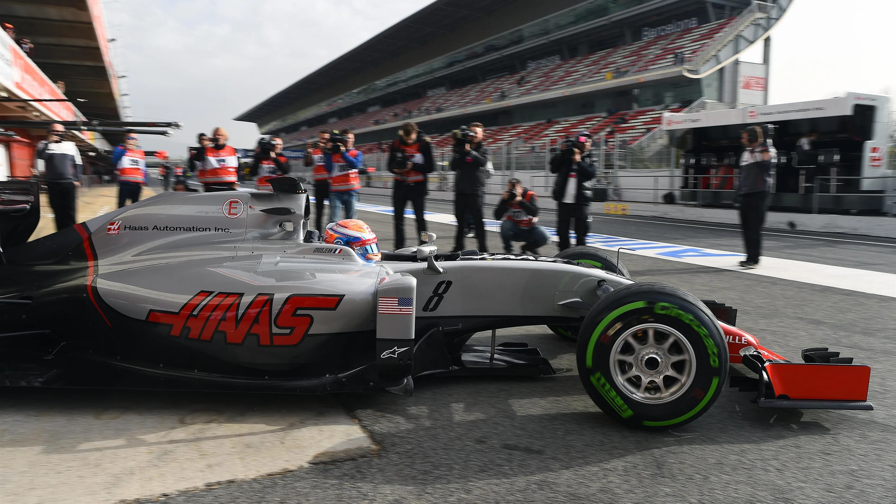 Romain Grosjean (FRA) Haas VF-16 at Formula One Testing, Day One, Barcelona, Spain, Monday 22