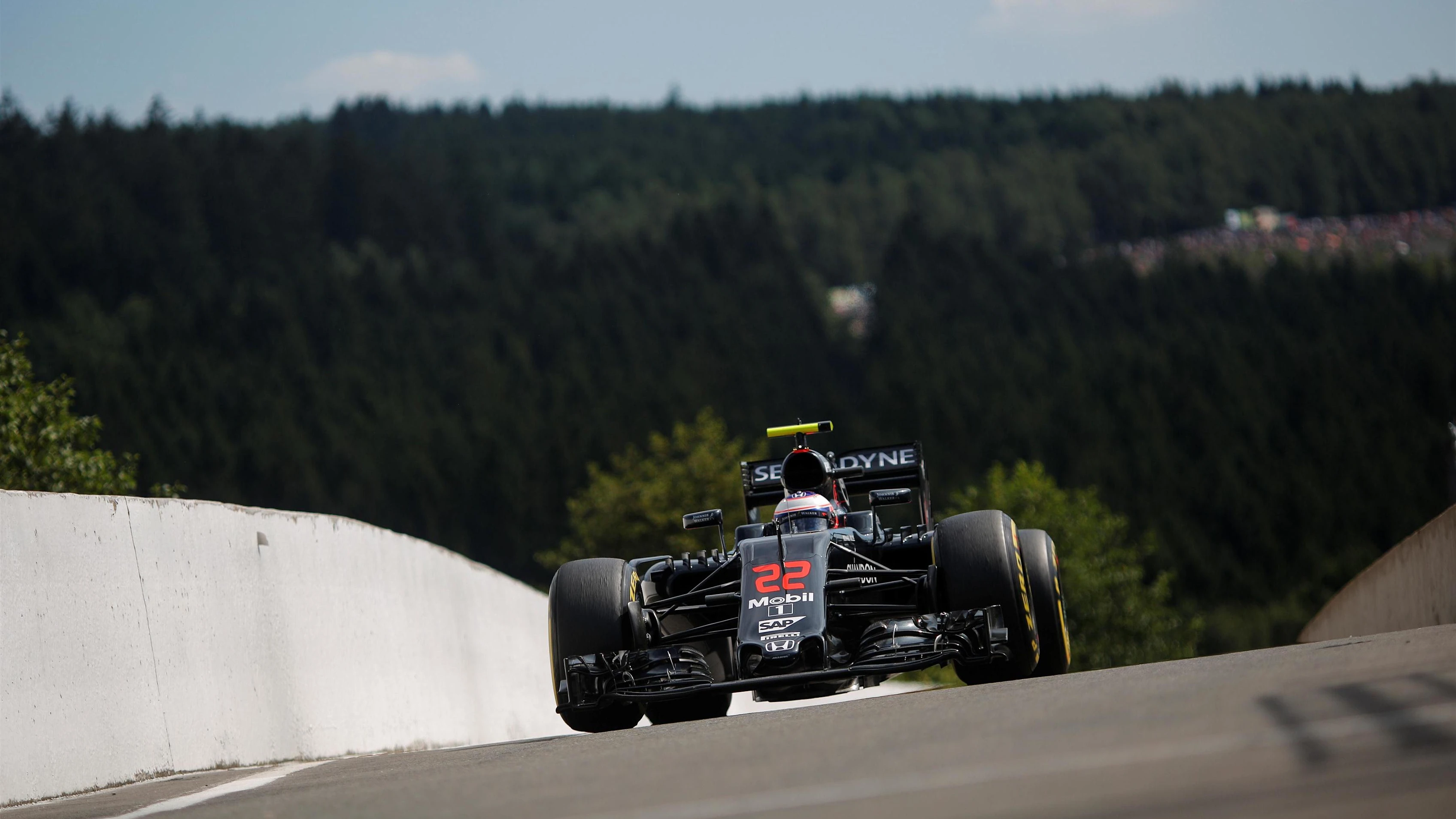 Jenson Button (GBR) McLaren MP4-31 at Formula One World Championship, Rd13, Belgian Grand Prix,