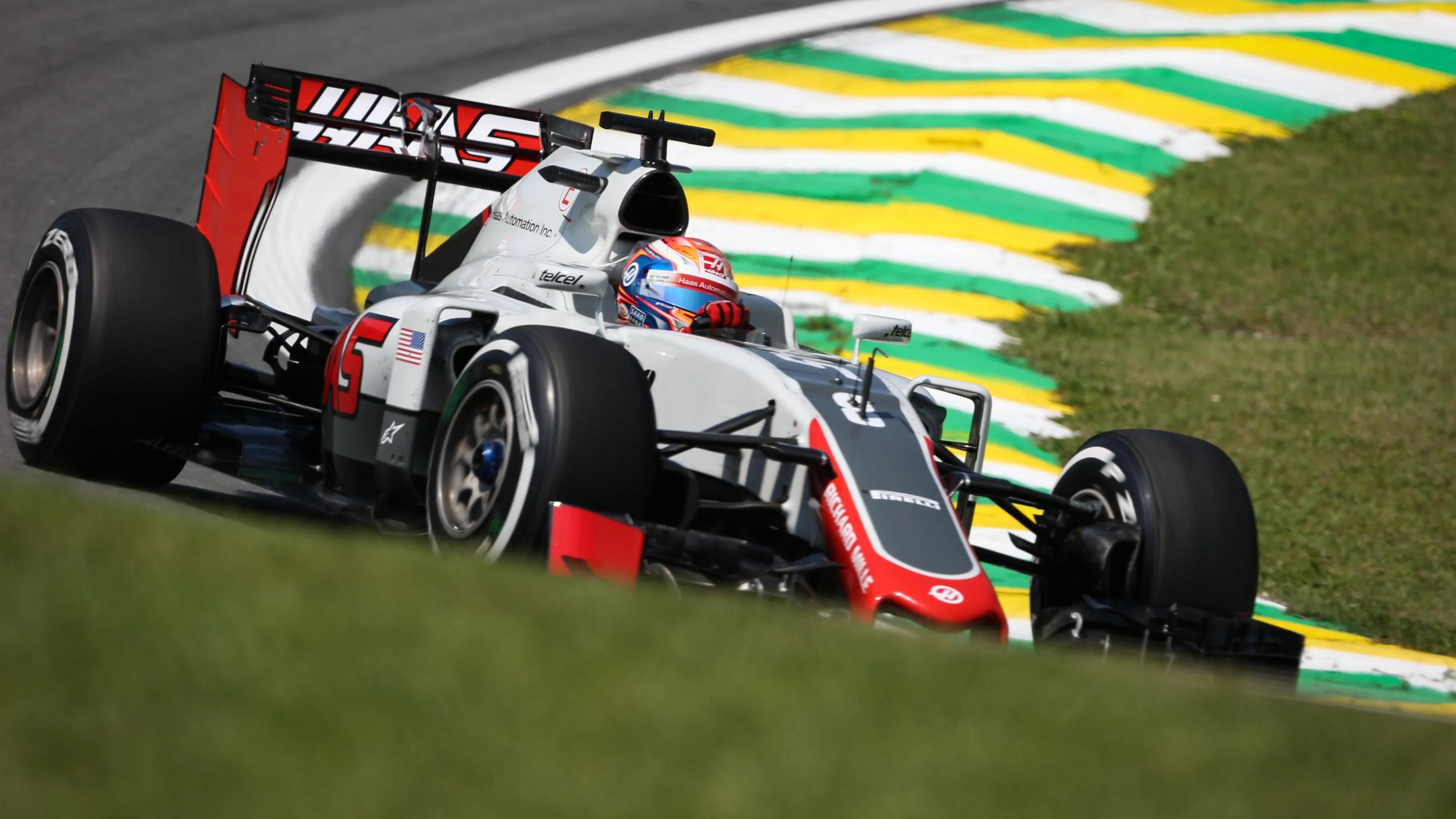 Romain Grosjean (FRA) Haas VF-16 at Formula One World Championship, Rd20, Brazilian Grand Prix,