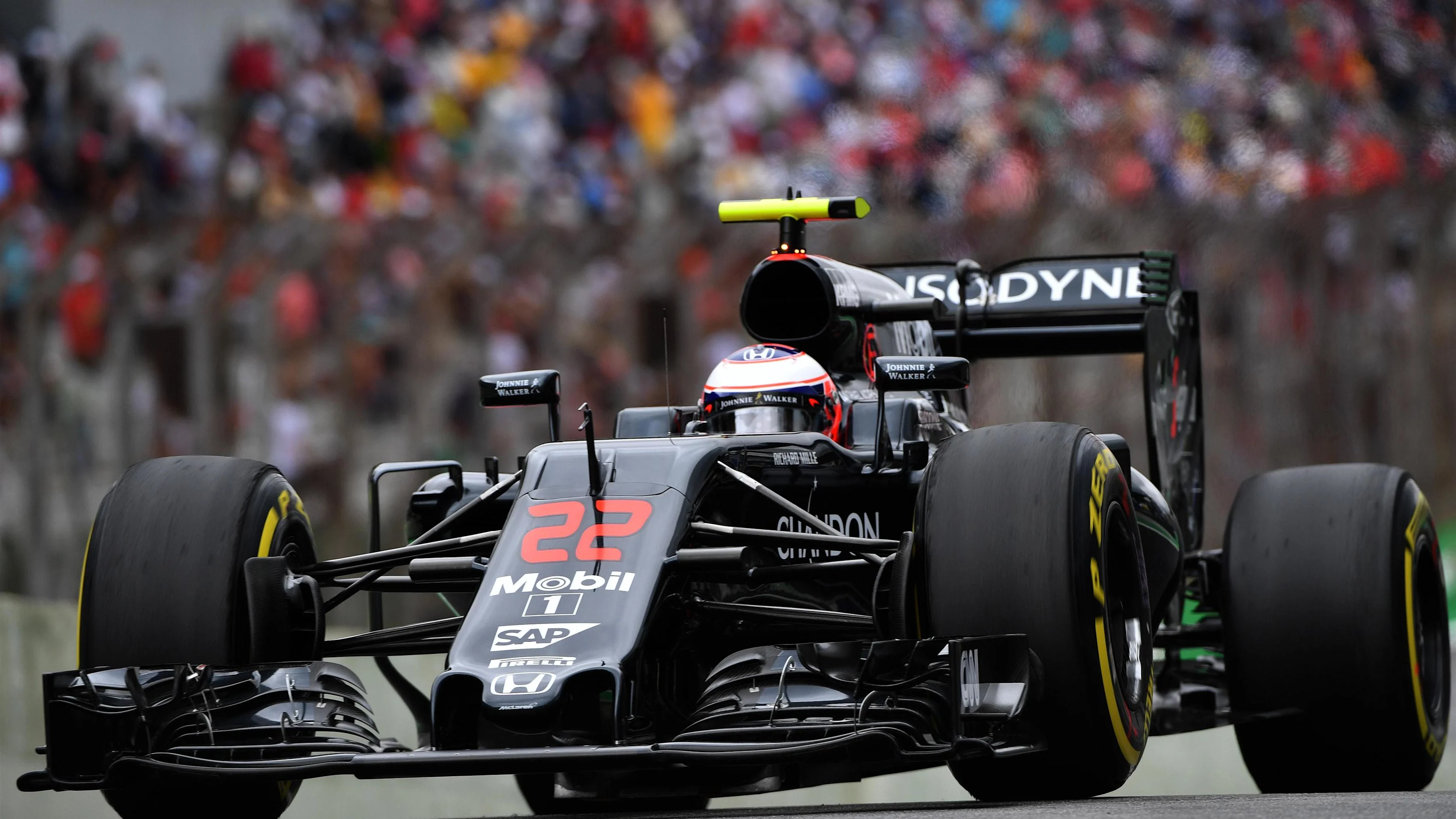 Jenson Button (GBR) McLaren MP4-31 at Formula One World Championship, Rd20, Brazilian Grand Prix,