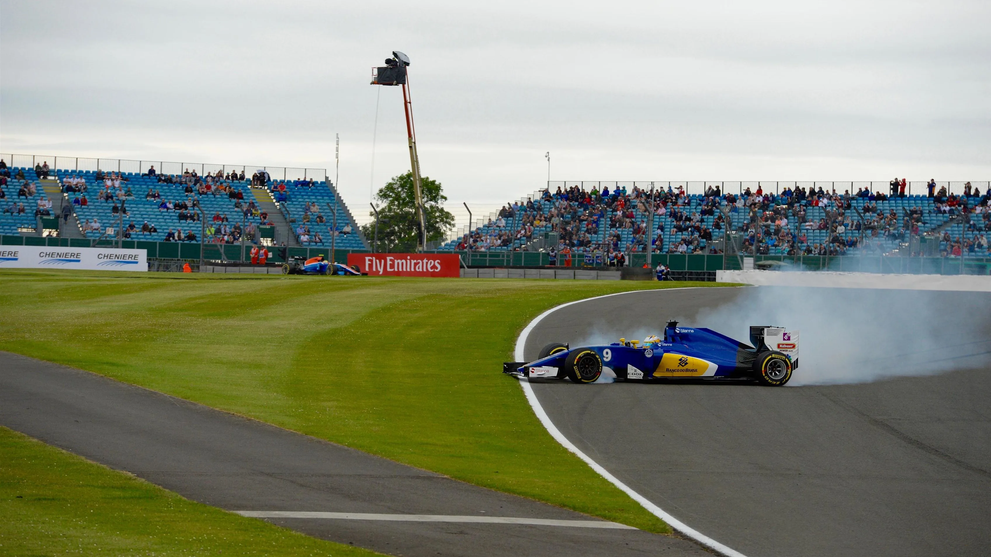 Marcus Ericsson (SWE) Sauber C35 crashes in FP3 at Formula One World Championship, Rd10, British Grand Prix, Qualifying, Silverstone, England, Saturday 9 July 2016. © Sutton Images