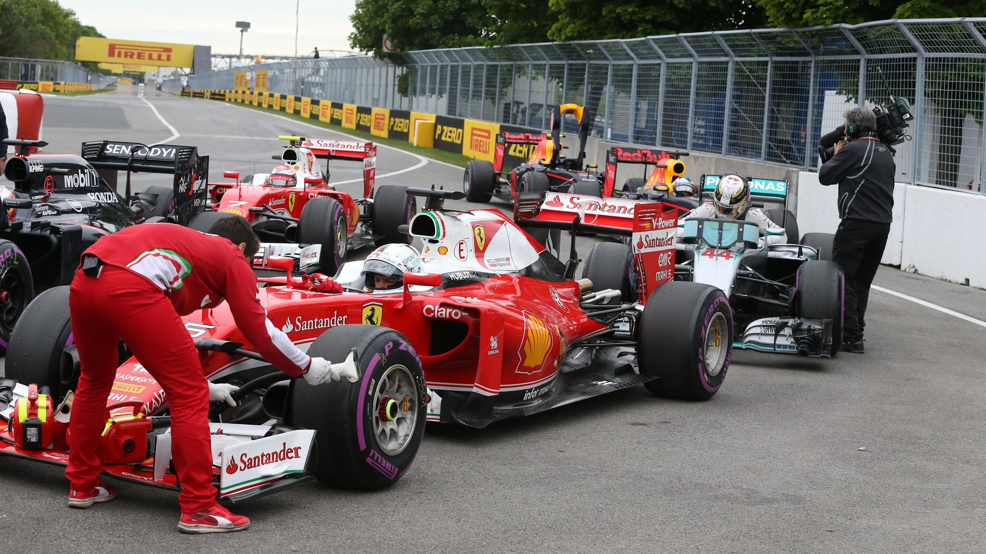 Sebastian Vettel (GER) Ferrari SF16-H in parc ferme at Formula One World Championship, Rd7,