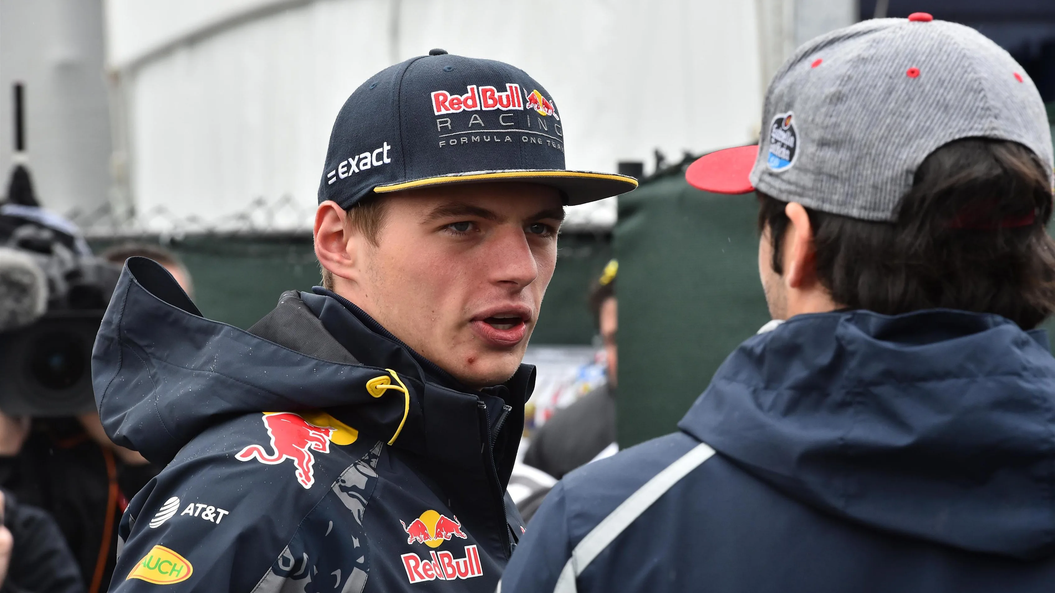 Max Verstappen (NED) Red Bull Racing and Carlos Sainz jr (ESP) Scuderia Toro Rosso at Formula One
