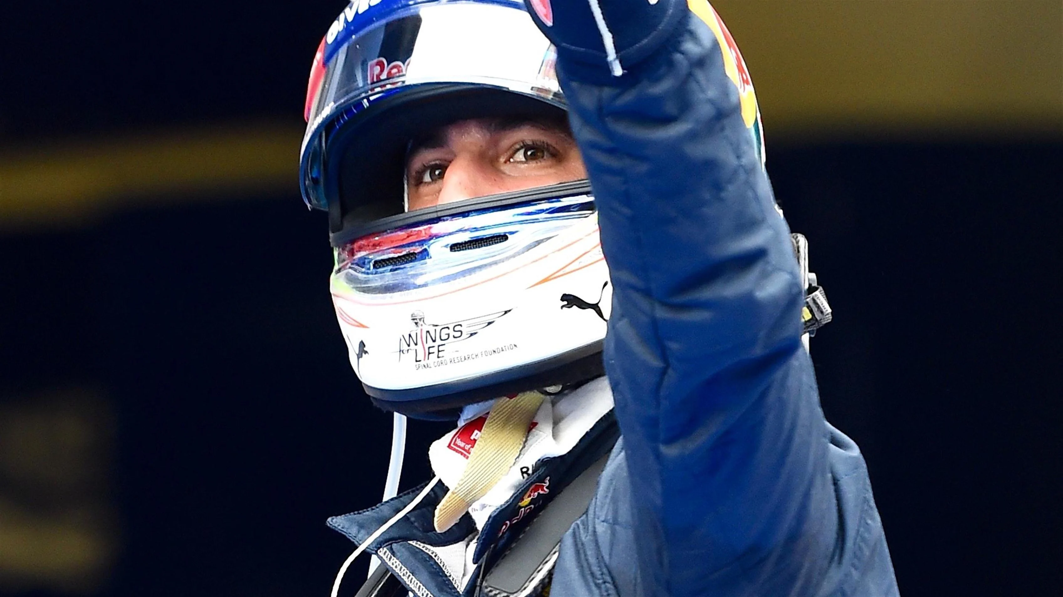 Daniel Ricciardo (AUS) Red Bull Racing celebrates in parc ferme at Formula One World Championship,