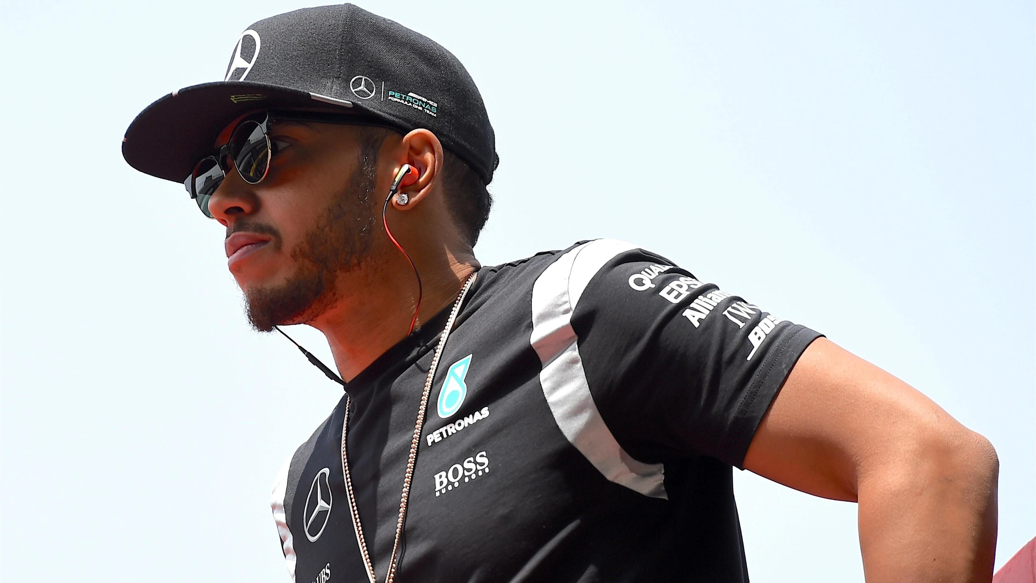 Lewis Hamilton (GBR) Mercedes AMG F1 on the drivers parade at Formula One World Championship, Rd3,