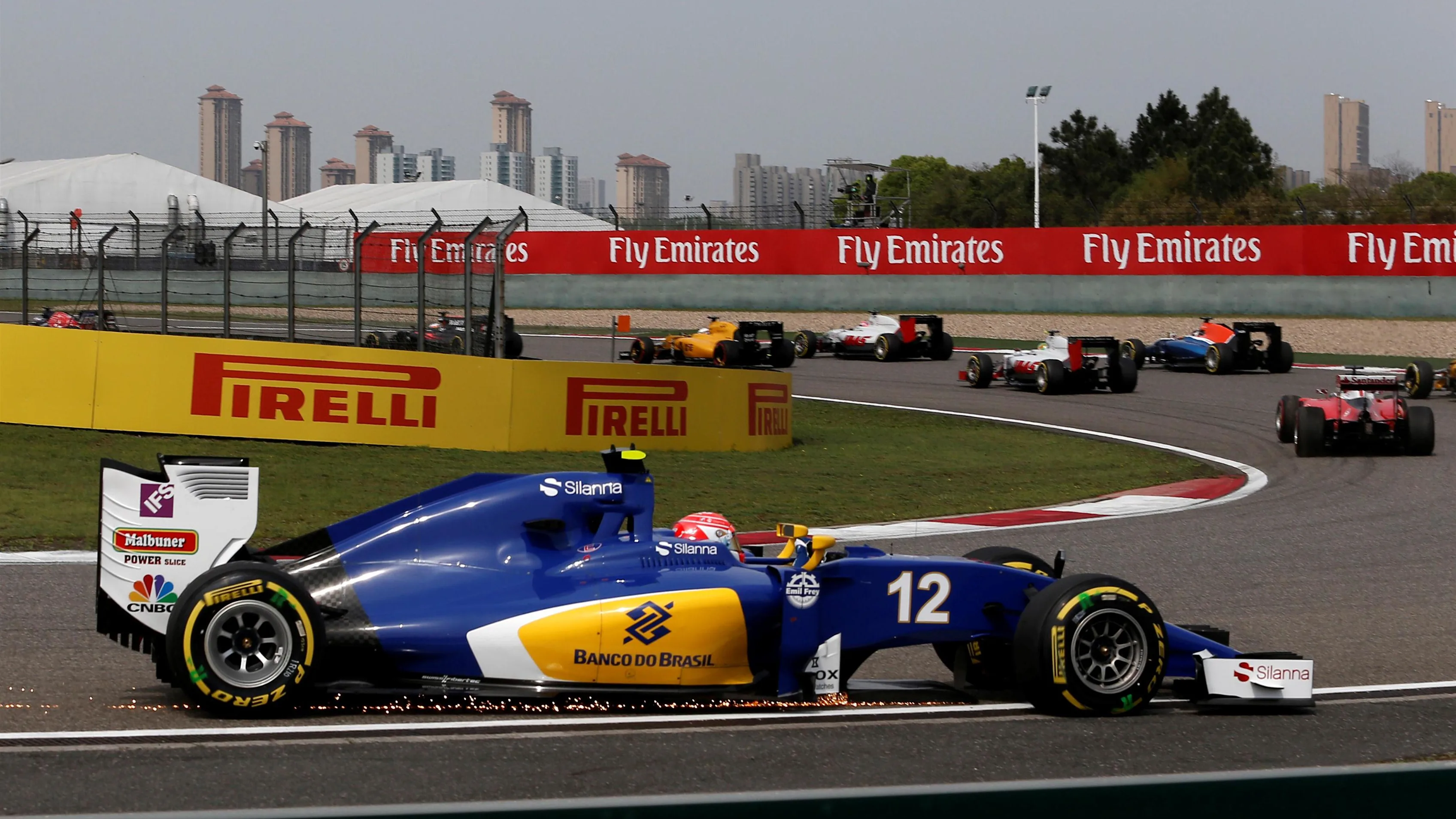 Felipe Nasr (BRA) Sauber C35 with damage on lap one at Formula One World Championship, Rd3, Chinese