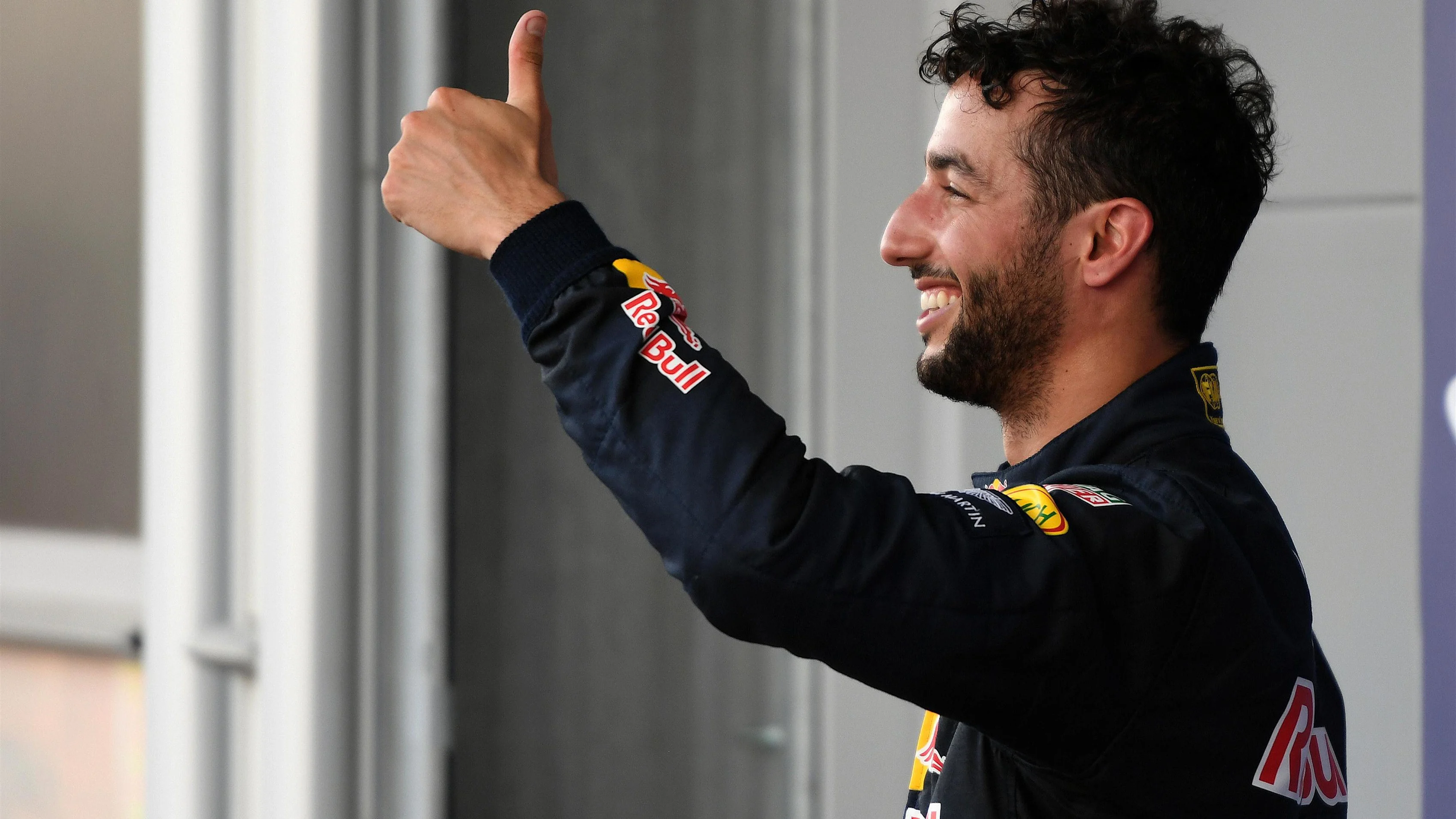 Daniel Ricciardo (AUS) Red Bull Racing celebrates in parc ferme at Formula One World Championship, Rd8, European Grand Prix, Qualifying, Baku City Circuit, Baku, Azerbaijan, Saturday 18 June 2016. © Sutton Images