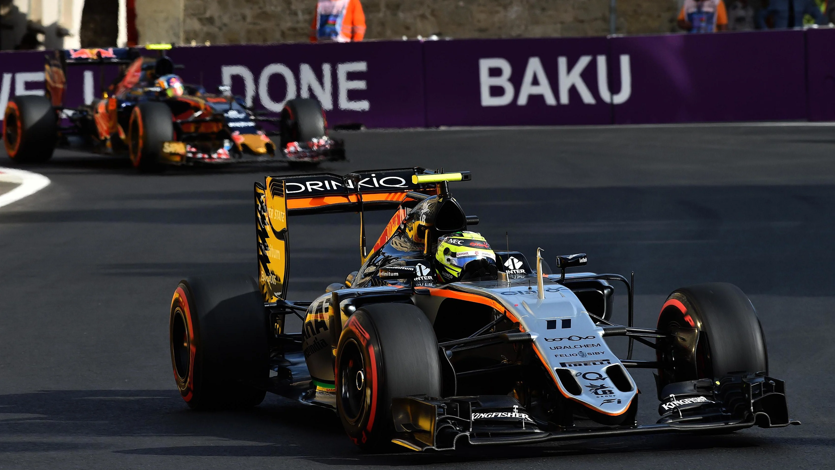Sergio Perez (MEX) Force India VJM09 at Formula One World Championship, Rd8, European Grand Prix, Qualifying, Baku City Circuit, Baku, Azerbaijan, Saturday 18 June 2016. © Sutton Images