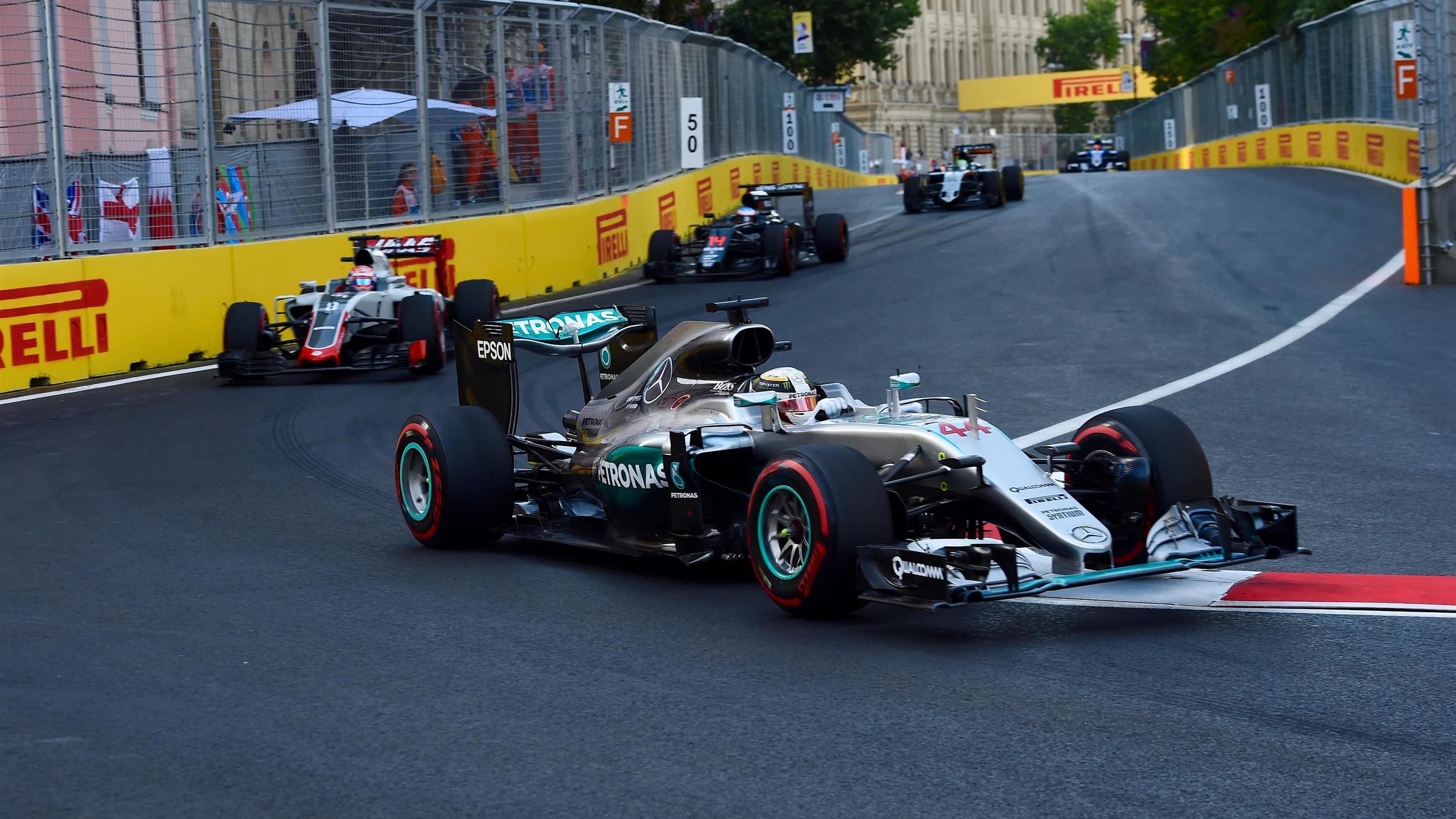 Lewis Hamilton (GBR) Mercedes-Benz F1 W07 Hybrid at Formula One World Championship, Rd8, European Grand Prix, Race, Baku City Circuit, Baku, Azerbaijan, Sunday 19 June 2016. © Sutton Images