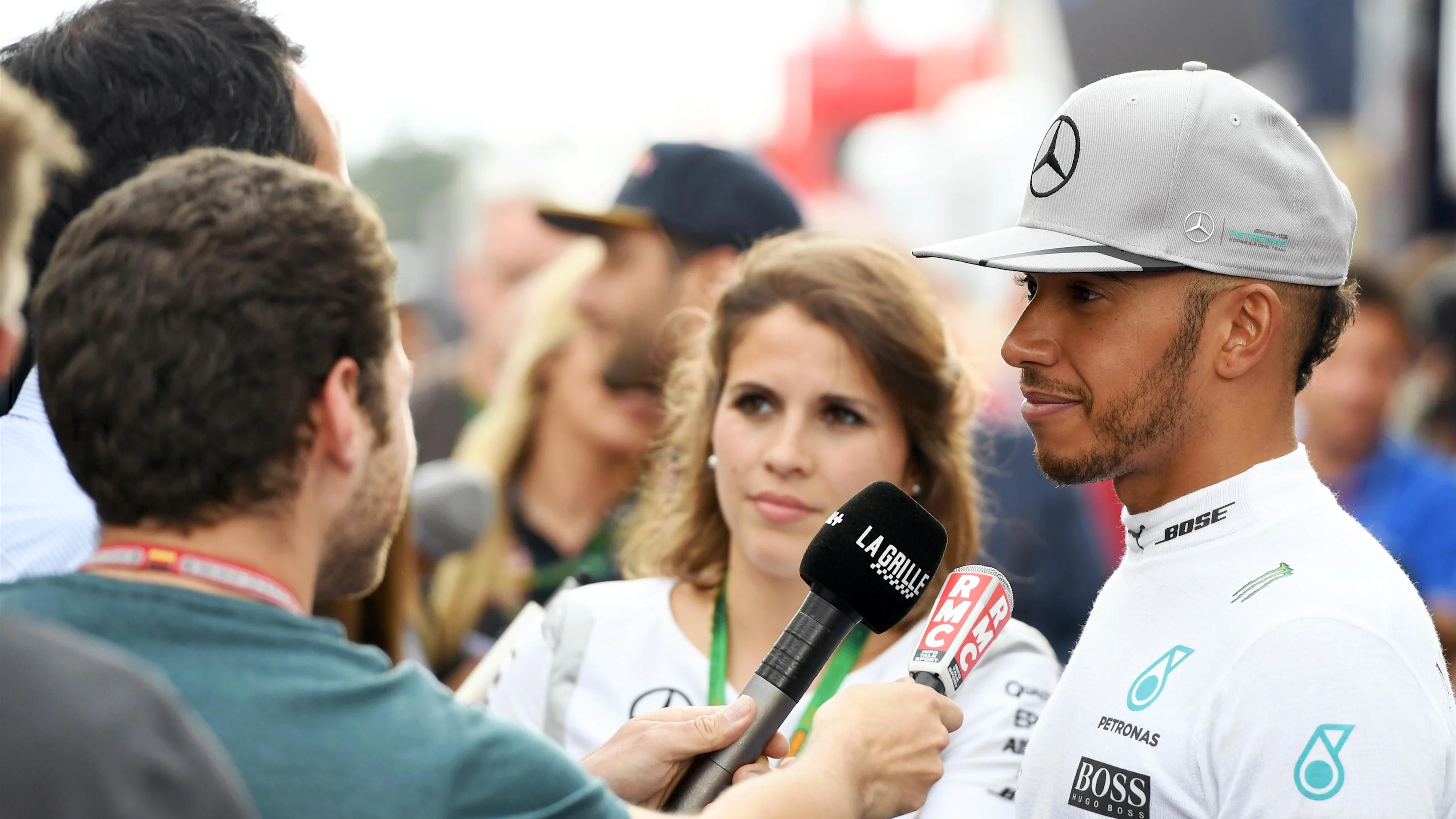 Lewis Hamilton (GBR) Mercedes AMG F1 talks with the media at Formula One World Championship, Rd12, German Grand Prix, Race, Hockenheim, Germany, Sunday 31 July 2016. © Sutton Images