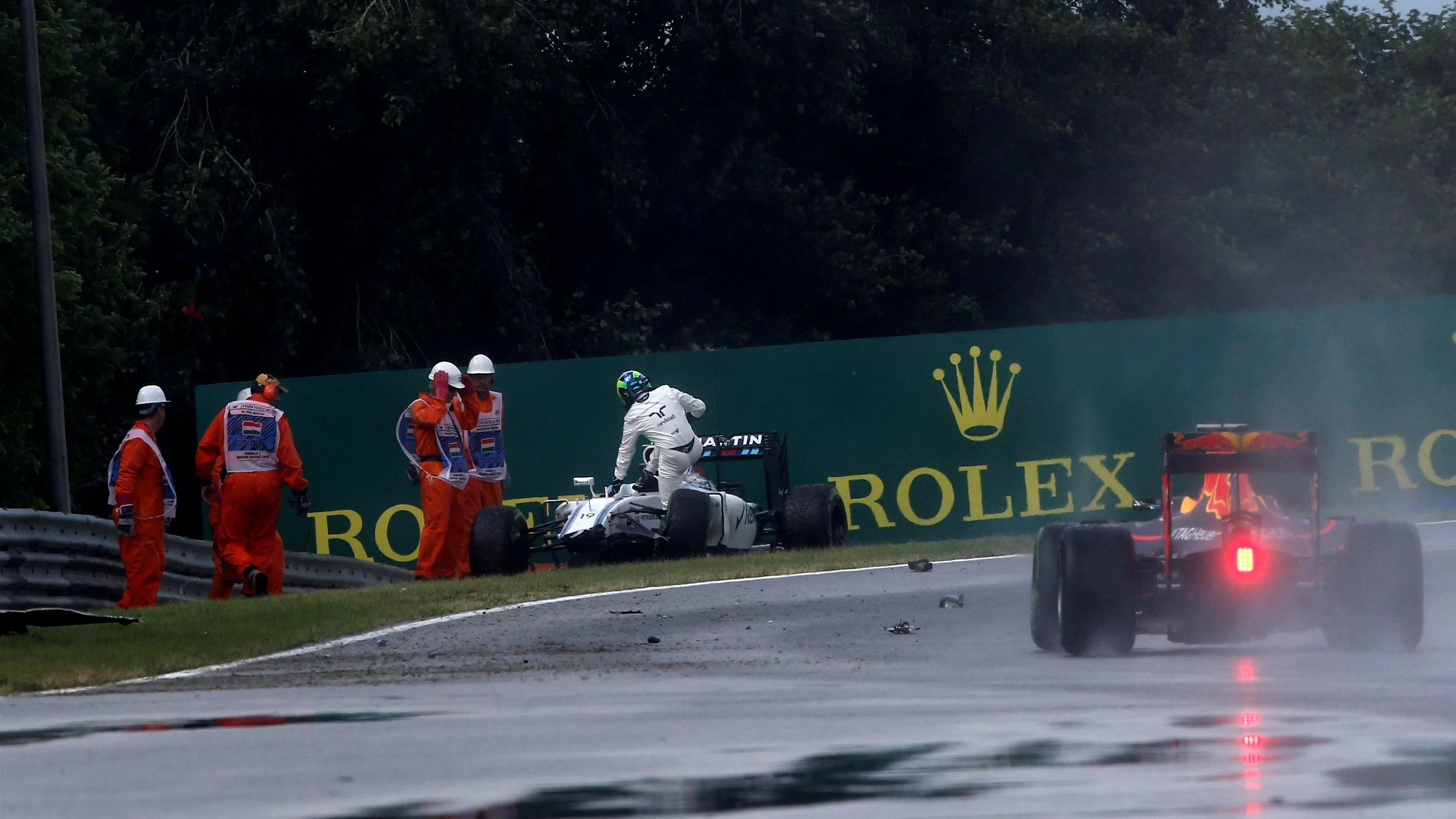 Felipe Massa (BRA) Williams FW38 crashed in Q1 at Formula One World Championship, Rd11, Hungarian Grand Prix, Qualifying, Hungaroring, Hungary, Saturday 23 July 2016. © Sutton Images
