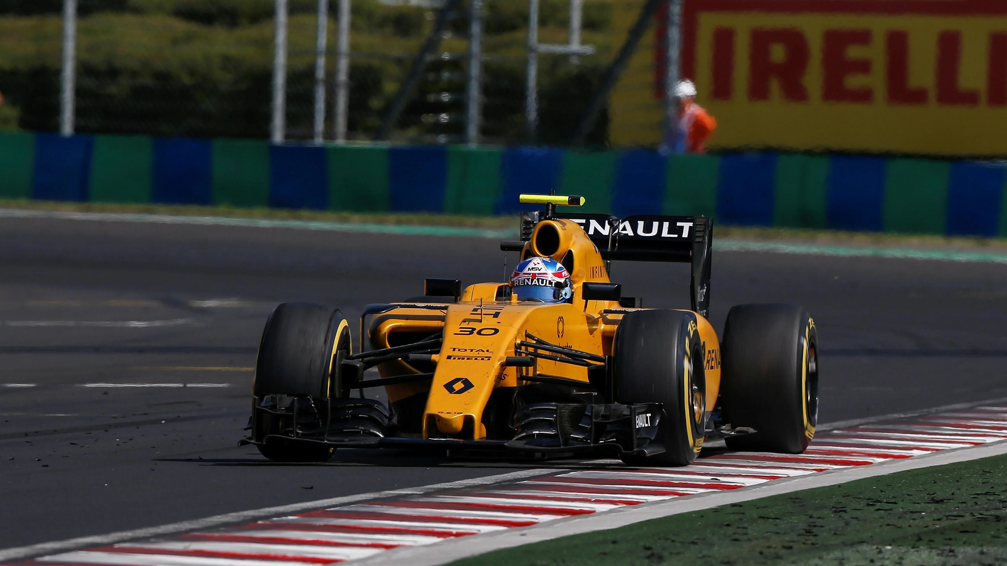 Jolyon Palmer (GBR) Renault Sport F1 Team RS16 at Formula One World Championship, Rd11, Hungarian Grand Prix, Race, Hungaroring, Hungary, Sunday 24 July 2016. © Sutton Images