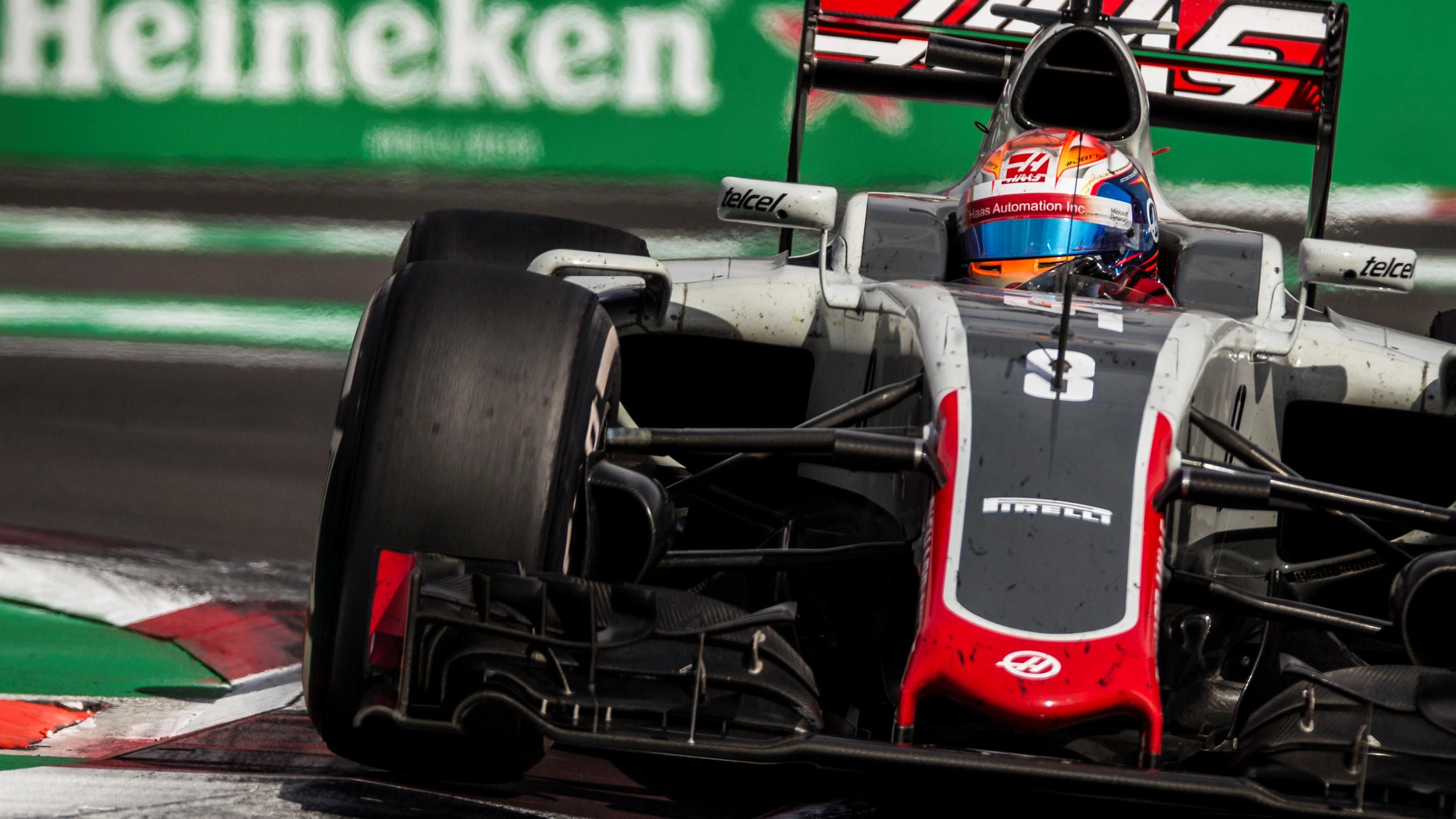 Romain Grosjean (FRA) Haas VF-16 at Formula One World Championship, Rd19, Mexican Grand Prix, Race,