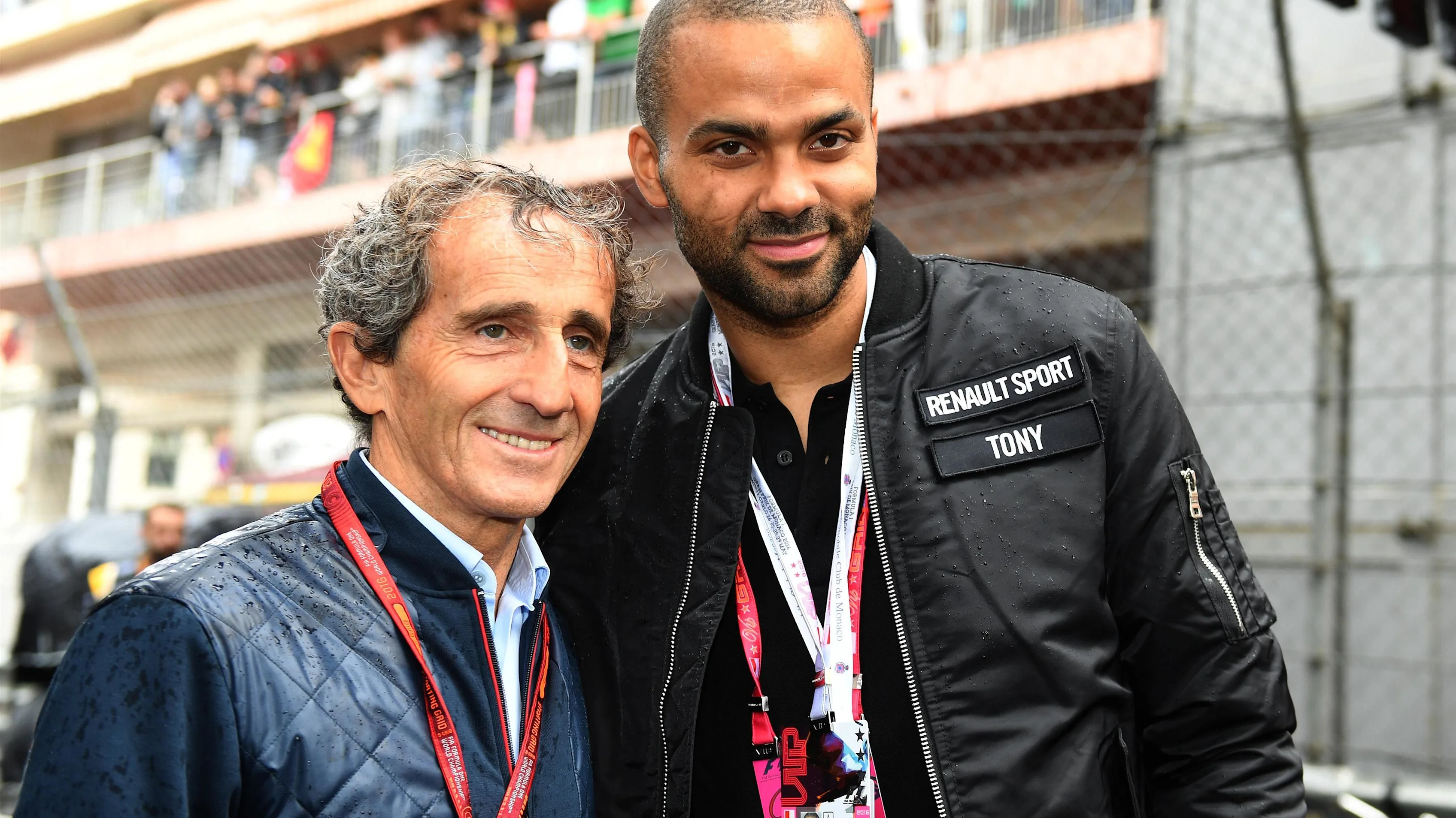 Tony Parker jr (FRA) Basketball Player and Alain Prost (FRA) on the grid at Formula One World Championship, Rd6, Monaco Grand Prix, Race, Monte-Carlo, Monaco, Sunday 29 May 2016. © Sutton Images