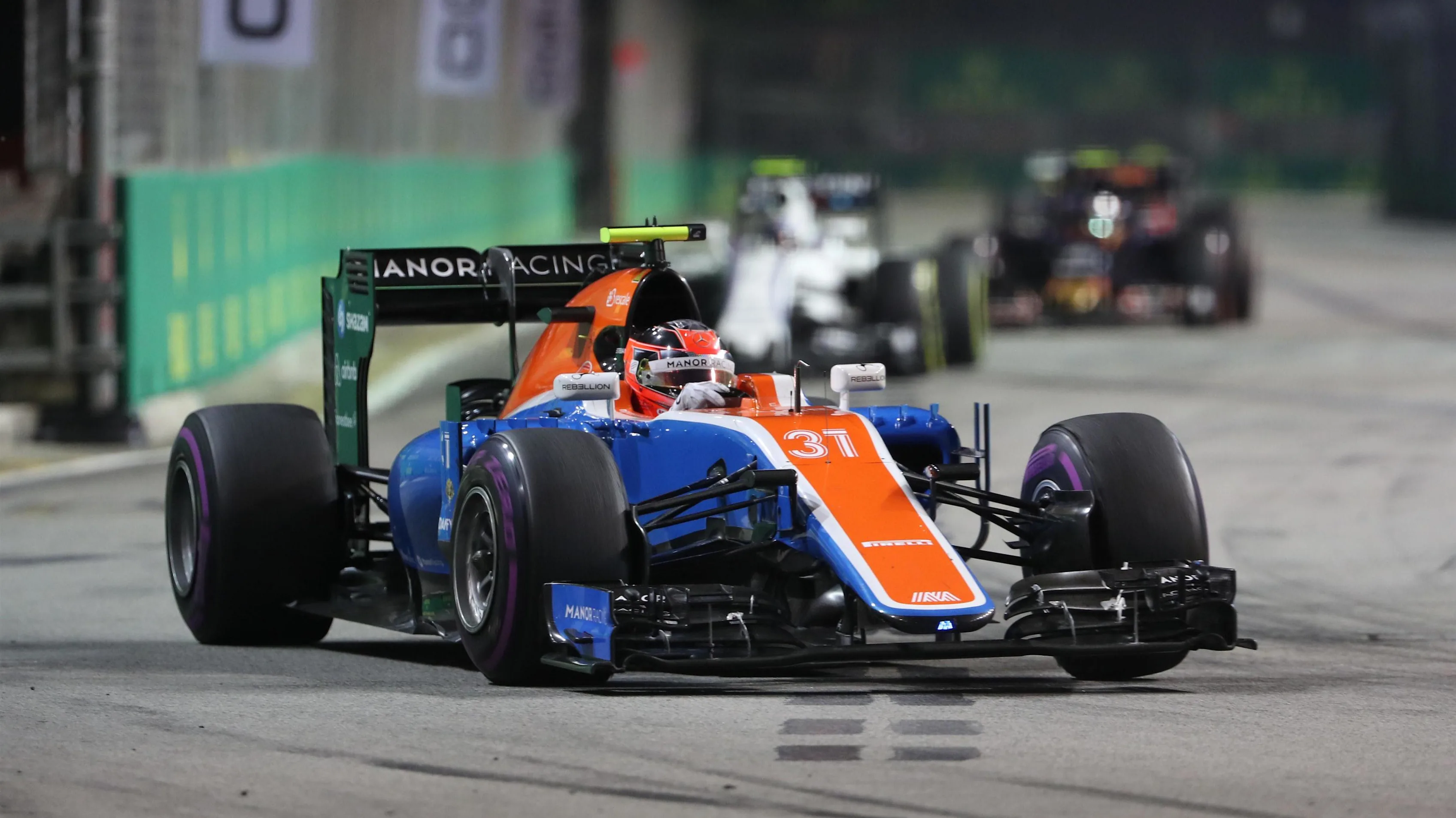 Esteban Ocon (FRA) Manor Racing MRT05 at Formula One World Championship, Rd15, Singapore Grand Prix, Race, Marina Bay Street Circuit, Singapore, Sunday 18 September 2016. © Sutton Images