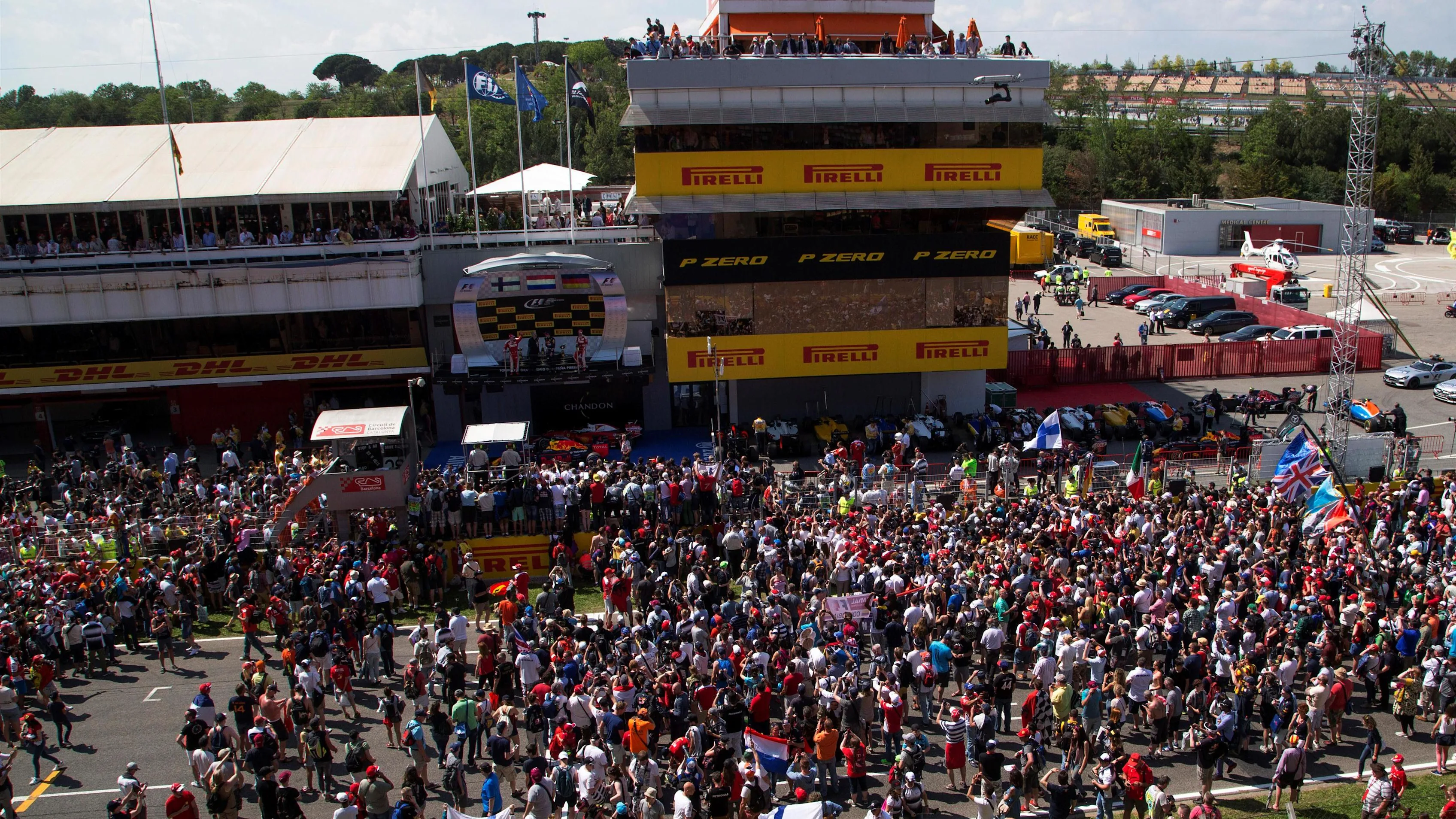 Fans and podium ceremony at Formula One World Championship, Rd5, Spanish Grand Prix, Race,