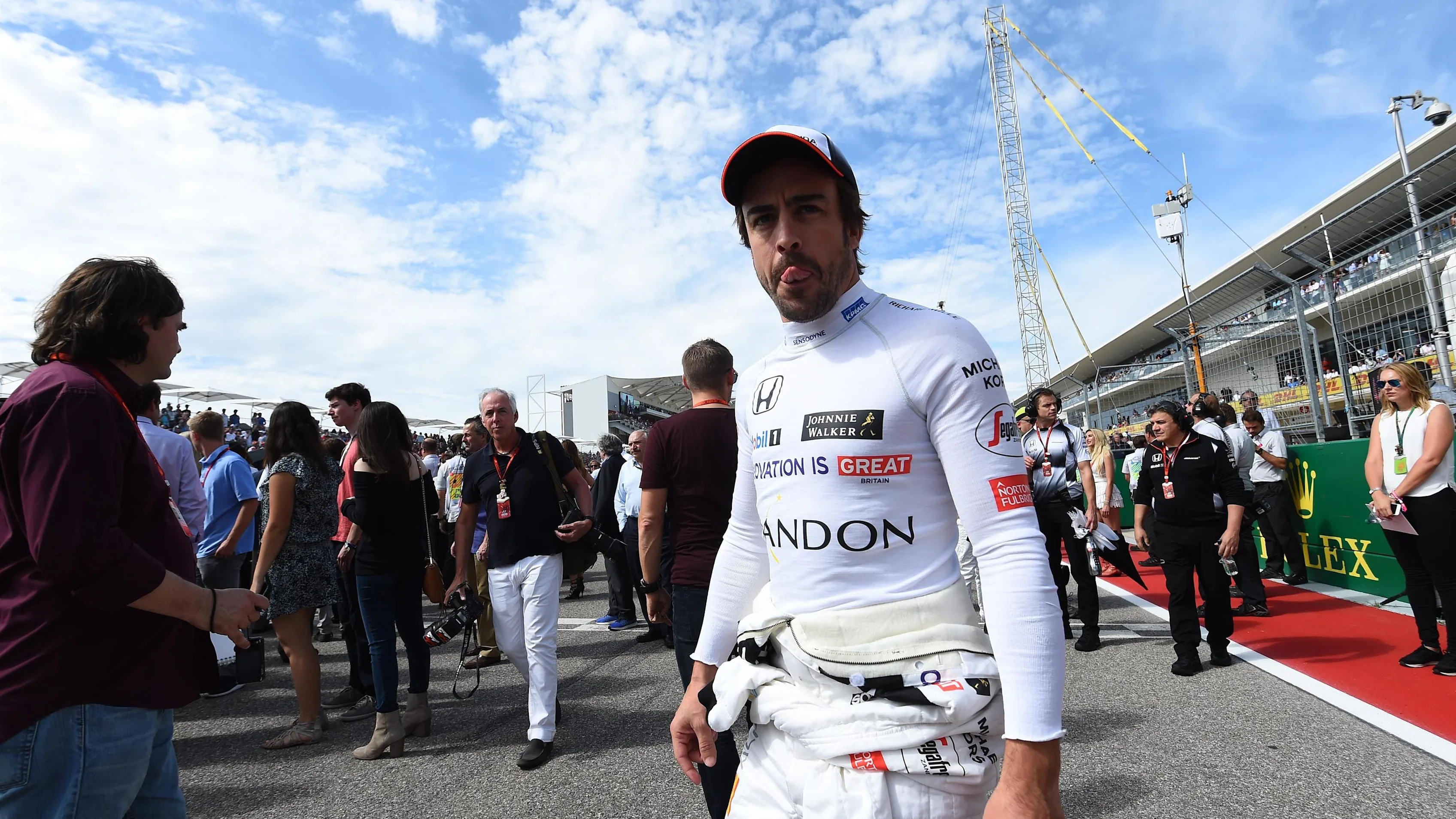 Fernando Alonso (ESP) McLaren on the grid at Formula One World Championship, Rd18, United States Grand Prix, Race, Circuit of the Americas, Austin, Texas, USA, Sunday 23 October 2016. © Sutton Images