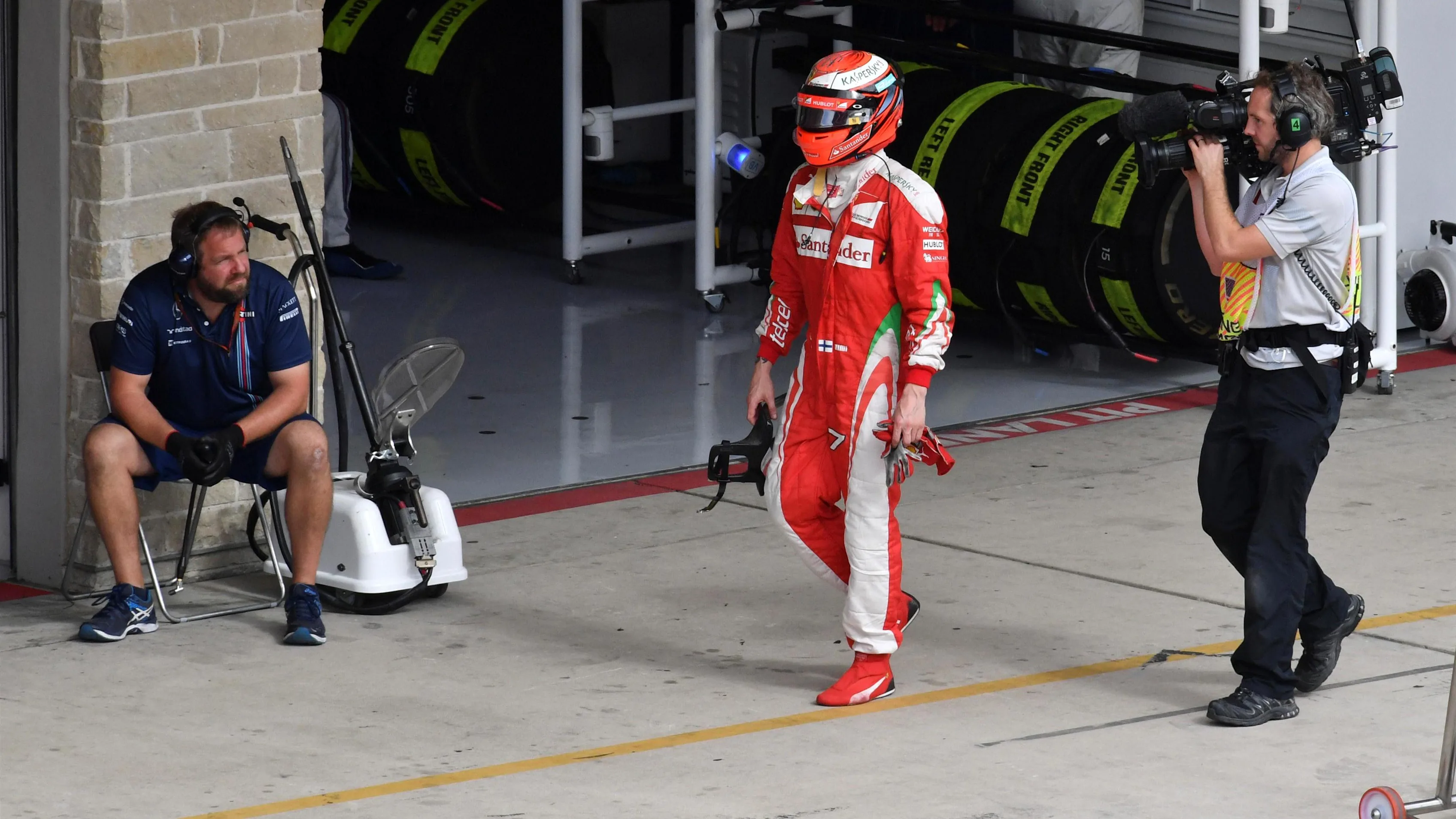 Race retiree Kimi Raikkonen (FIN) Ferrari at Formula One World Championship, Rd18, United States