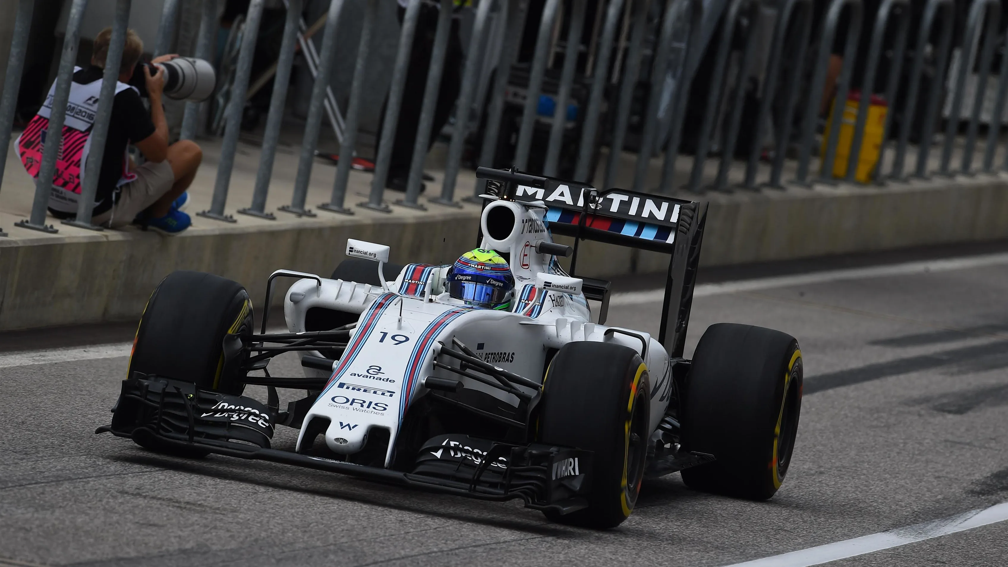Felipe Massa (BRA) Williams FW38 at Formula One World Championship, Rd18, United States Grand Prix, Race, Circuit of the Americas, Austin, Texas, USA, Sunday 23 October 2016. © Sutton Images