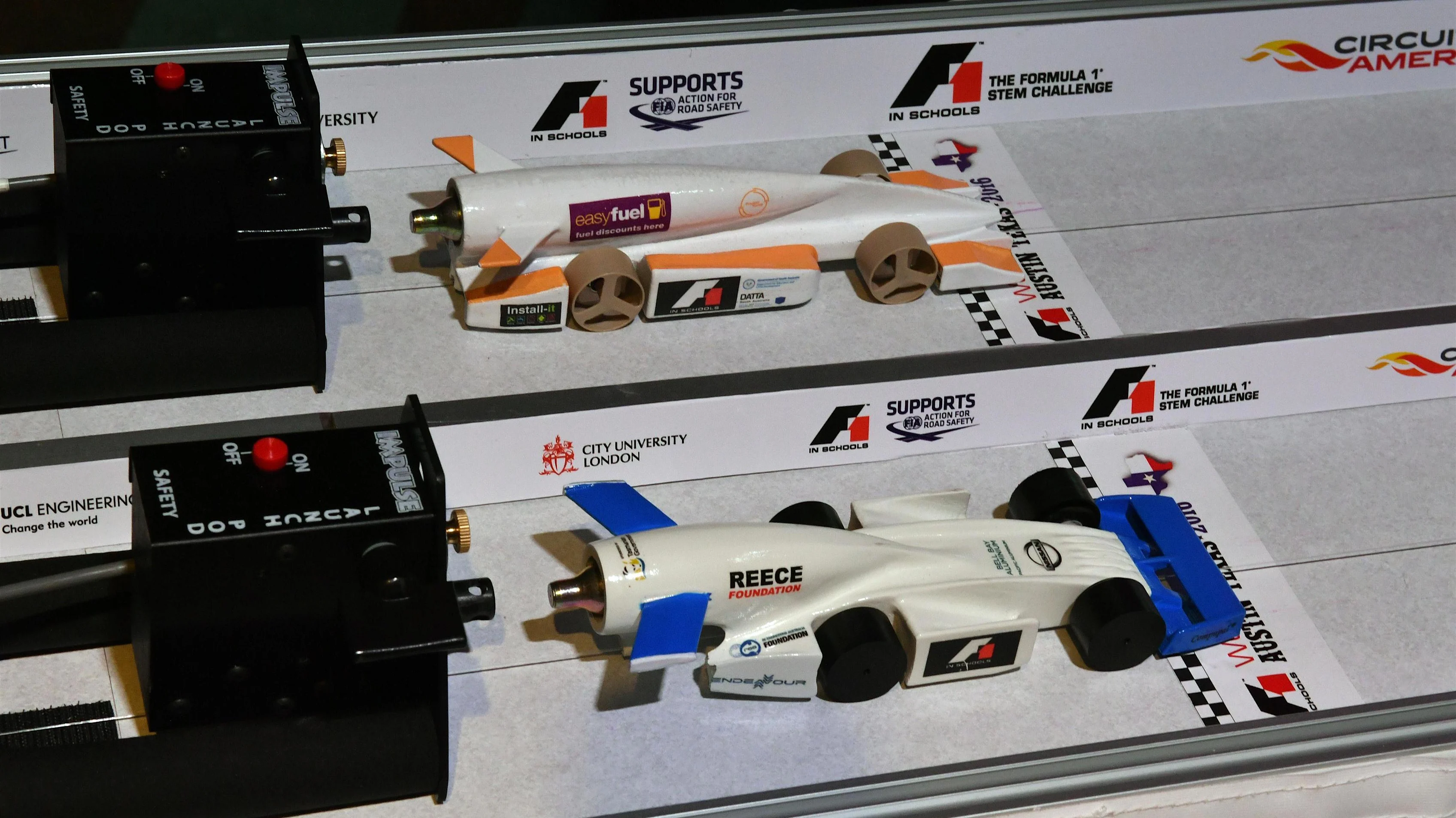 Cars at F1 in Schools World Finals at Formula One World Championship, Rd18, United States Grand