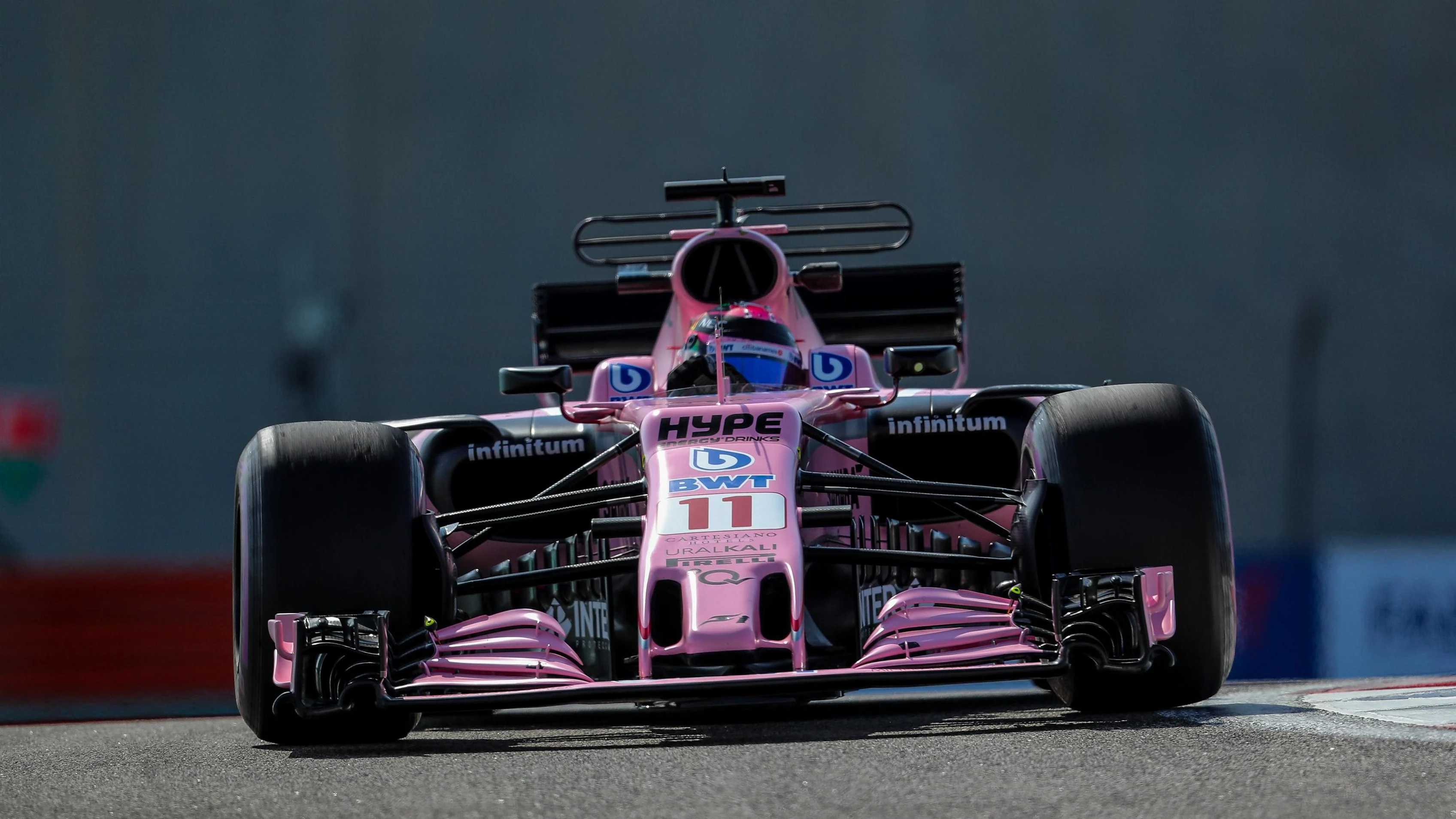 Sergio Perez (MEX) Force India VJM10 at Formula One World Championship, Rd20, Abu Dhabi Grand Prix, Practice, Yas Marina Circuit, Abu Dhabi, UAE, Friday 24 November 2017. © Kym Illman/Sutton Images
