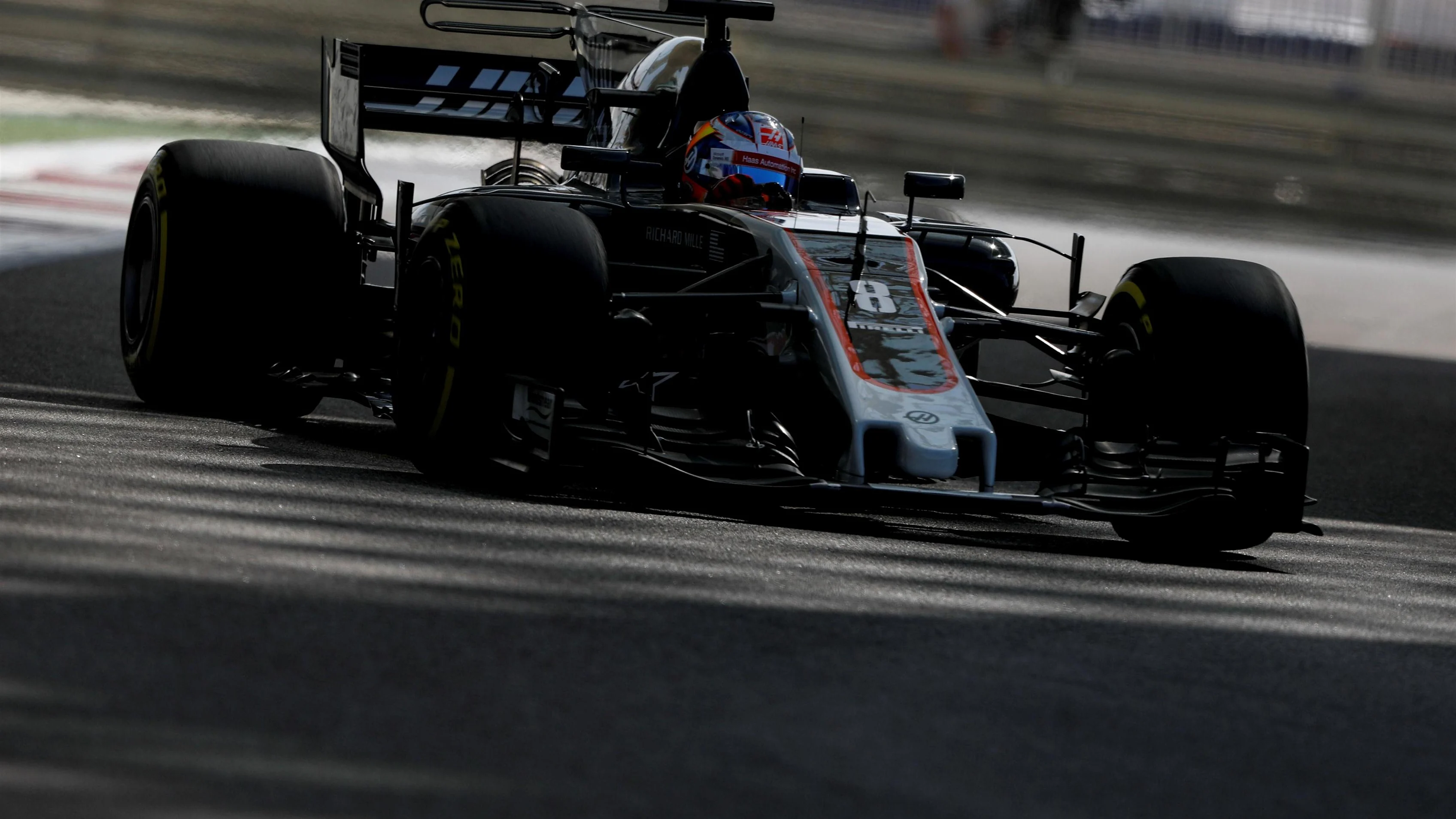 Romain Grosjean (FRA) Haas VF-17 at Formula One World Championship, Rd20, Abu Dhabi Grand Prix, Practice, Yas Marina Circuit, Abu Dhabi, UAE, Friday 24 November 2017. © James Gasperotti/Sutton Images
