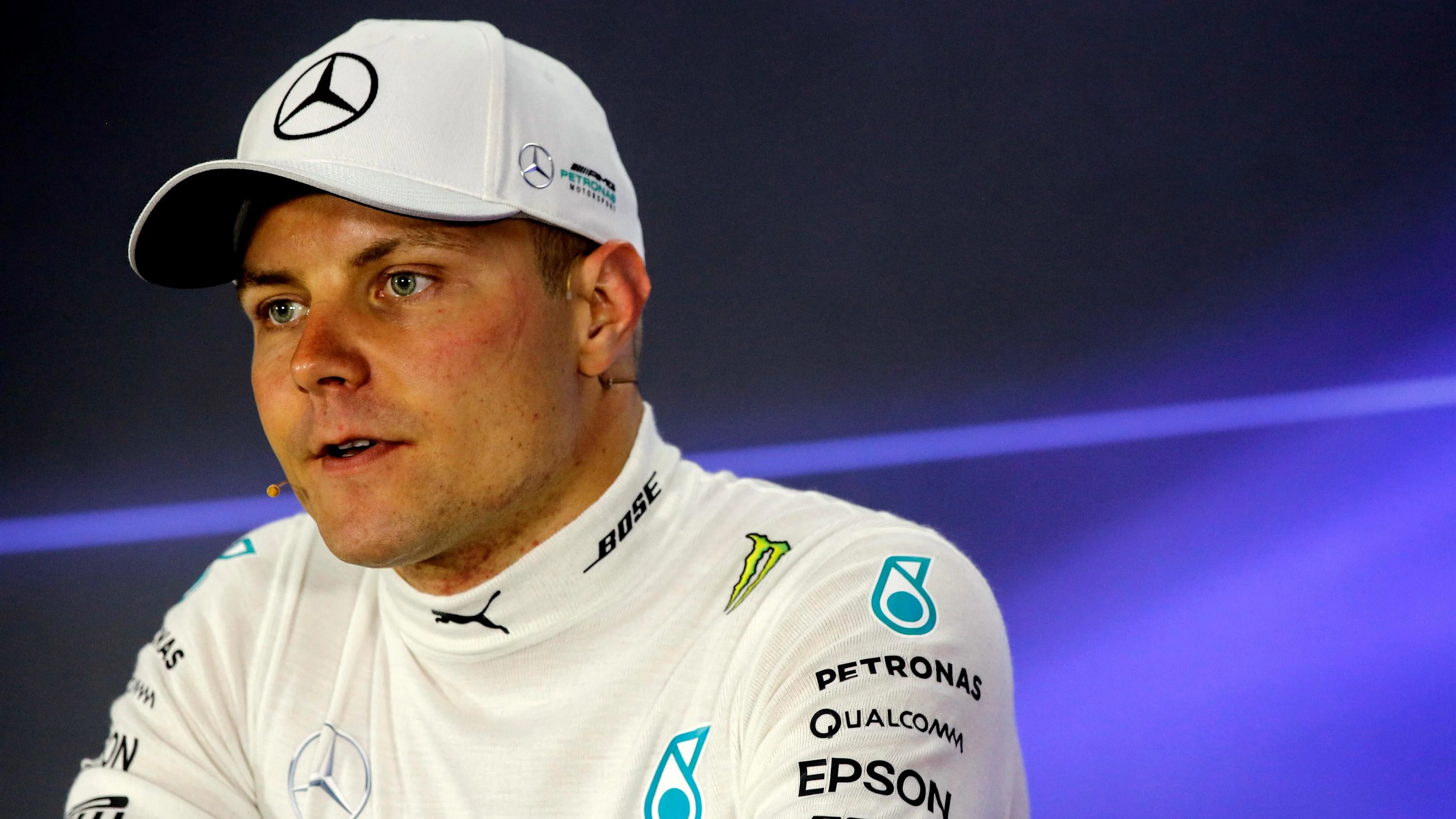 Race winner Valtteri Bottas (FIN) Mercedes AMG F1 in the Press Conference at Formula One World Championship, Rd20, Abu Dhabi Grand Prix, Race, Yas Marina Circuit, Abu Dhabi, UAE, Sunday 26 November 2017. © James Gasperotti/Sutton Images