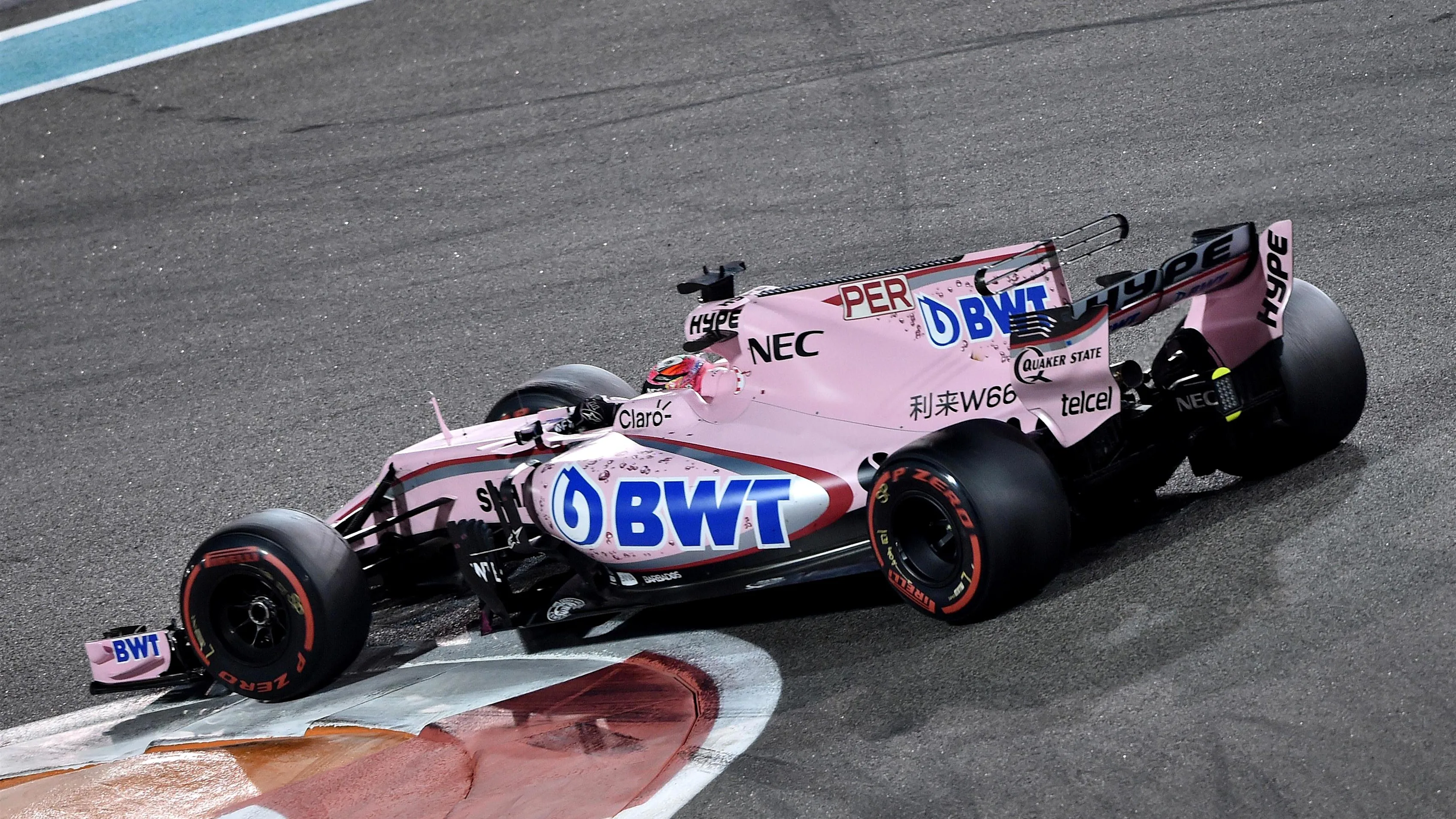 Sergio Perez (MEX) Force India VJM10 at Formula One World Championship, Rd20, Abu Dhabi Grand Prix, Race, Yas Marina Circuit, Abu Dhabi, UAE, Sunday 26 November 2017. © Simon Galloway/Sutton Images