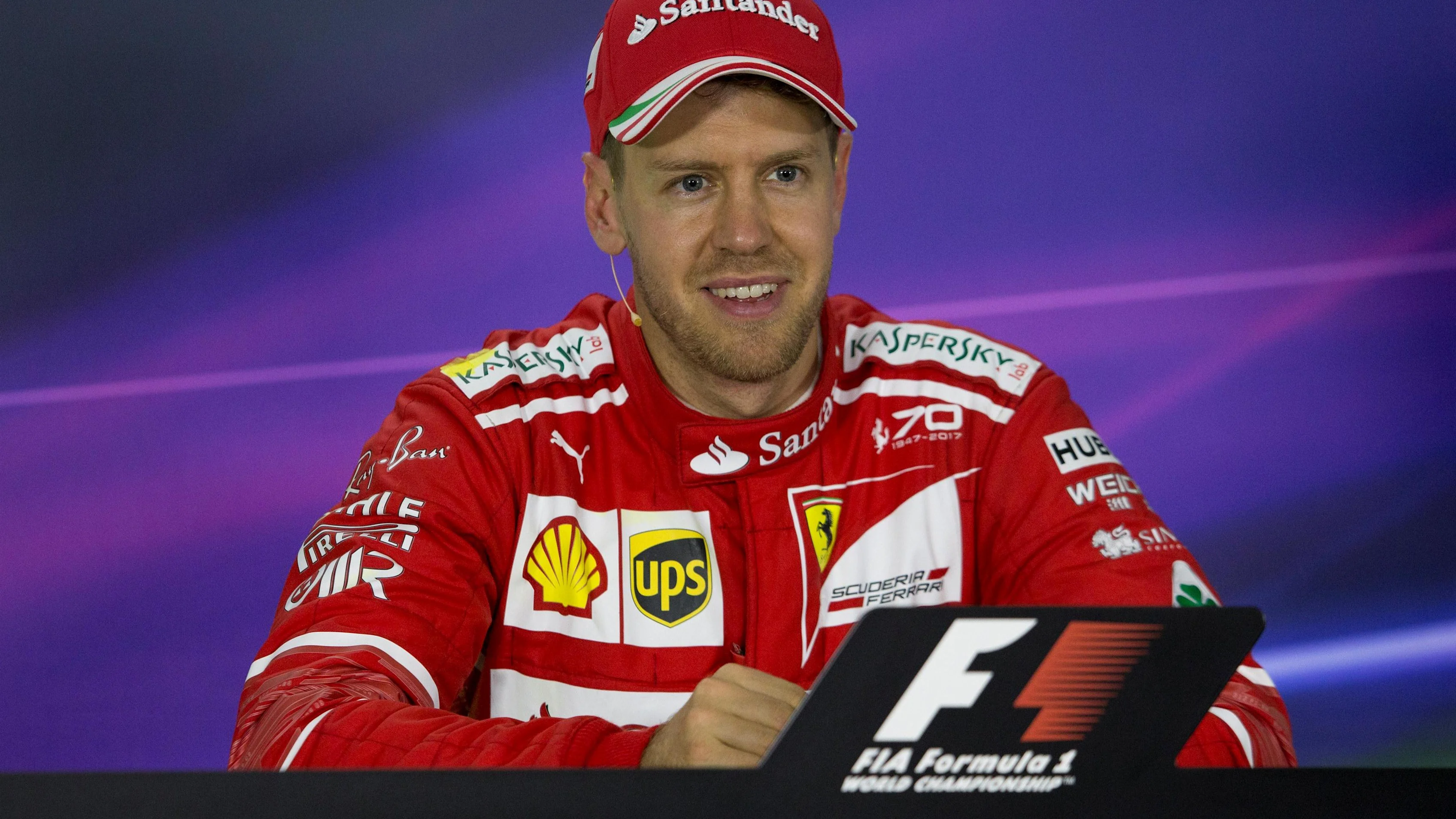 Race winner Sebastian Vettel (GER) Ferrari in the Press Conference at Formula One World Championship, Rd1, Australian Grand Prix, Race, Albert Park, Melbourne, Australia, Sunday 26 March 2017. © Sutton Motorsport Images