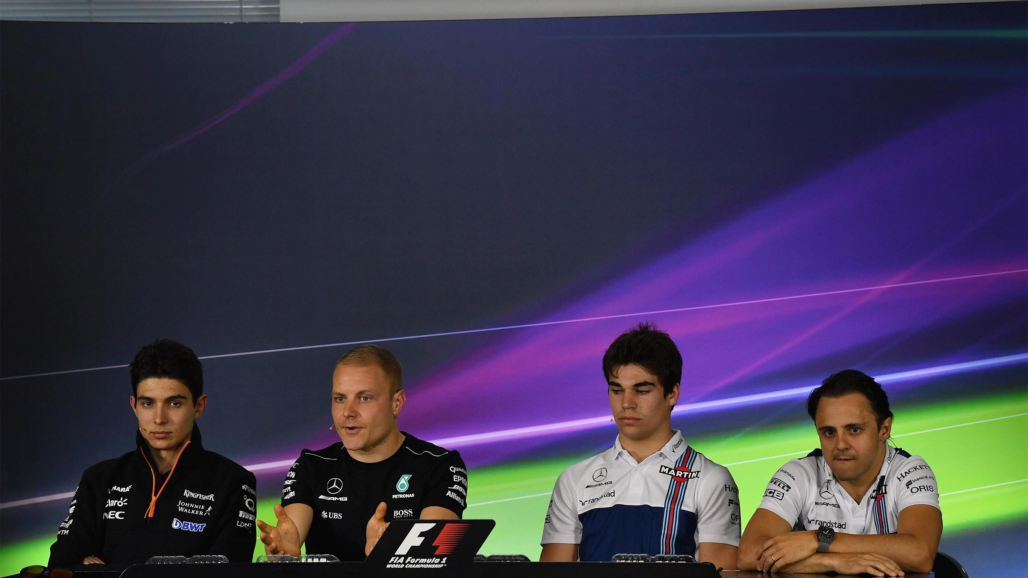 Force India F1, Mercedes AMG F1, and Williams in the Press Conference at Formula One World Championship, Rd1, Australian Grand Prix, Preparations, Albert Park, Melbourne, Australia, Thursday 23 March 2017. © Sutton Motorsport Images