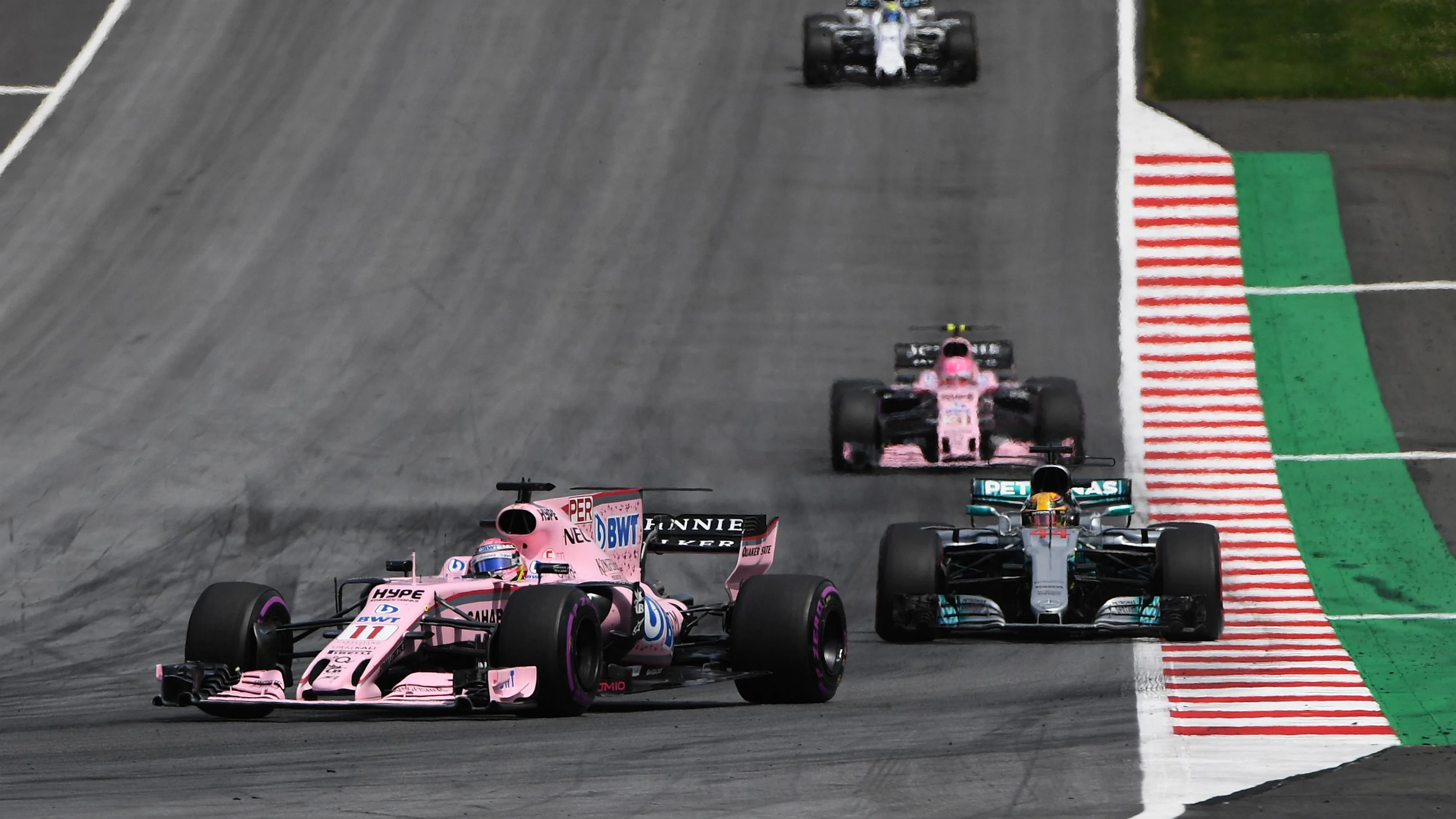 Sergio Perez (MEX) Force India VJM10 at Formula One World Championship, Rd9, Austrian Grand Prix, Race, Spielberg, Austria, Sunday 9 July 2017. © Sutton Images