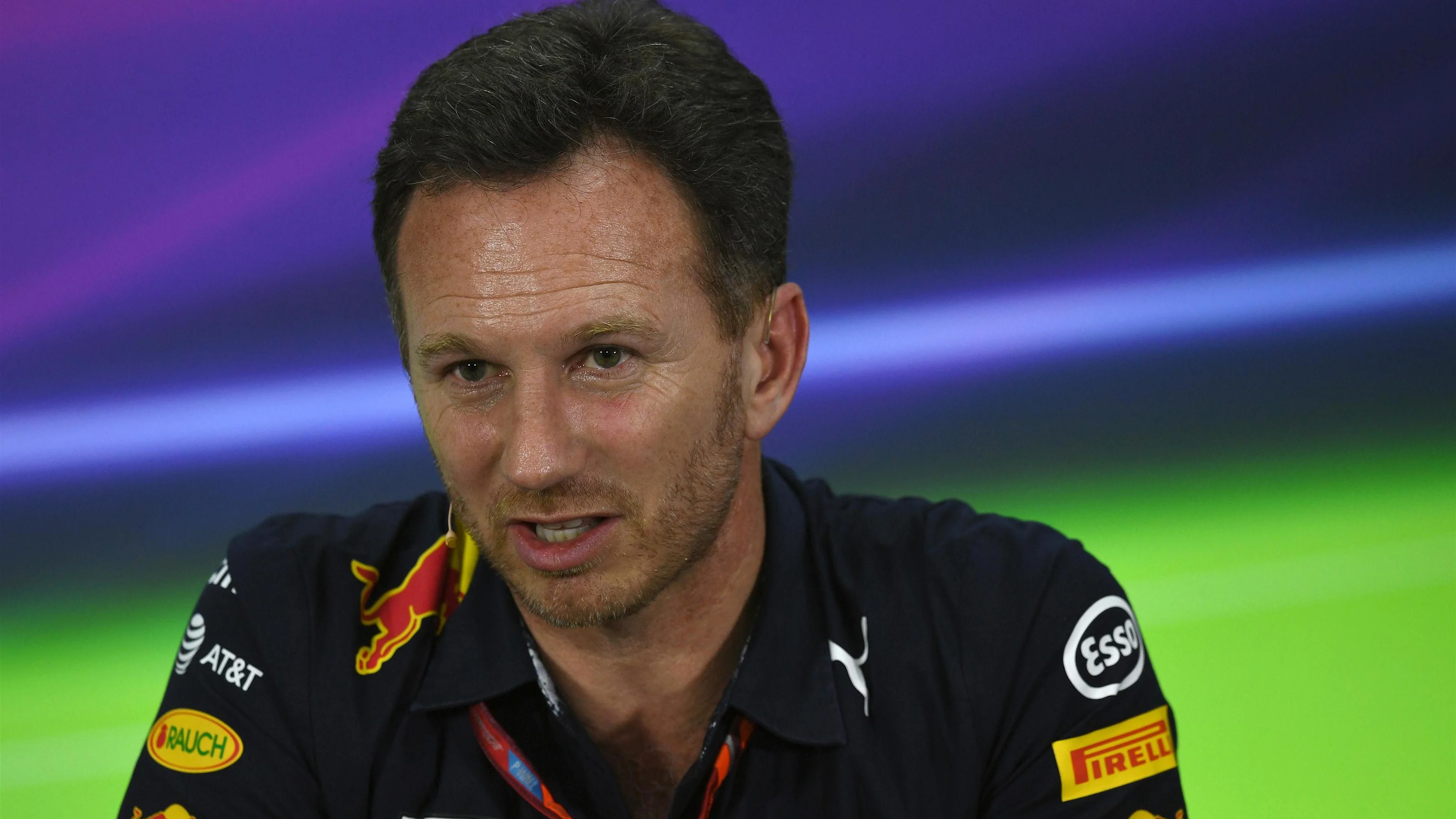 Christian Horner (GBR) Red Bull Racing Team Principal in the Press Conference at Formula One World Championship, Rd3, Bahrain Grand Prix Practice, Bahrain International Circuit, Sakhir, Bahrain, Friday 14 April 2017. © Sutton Motorsport Images