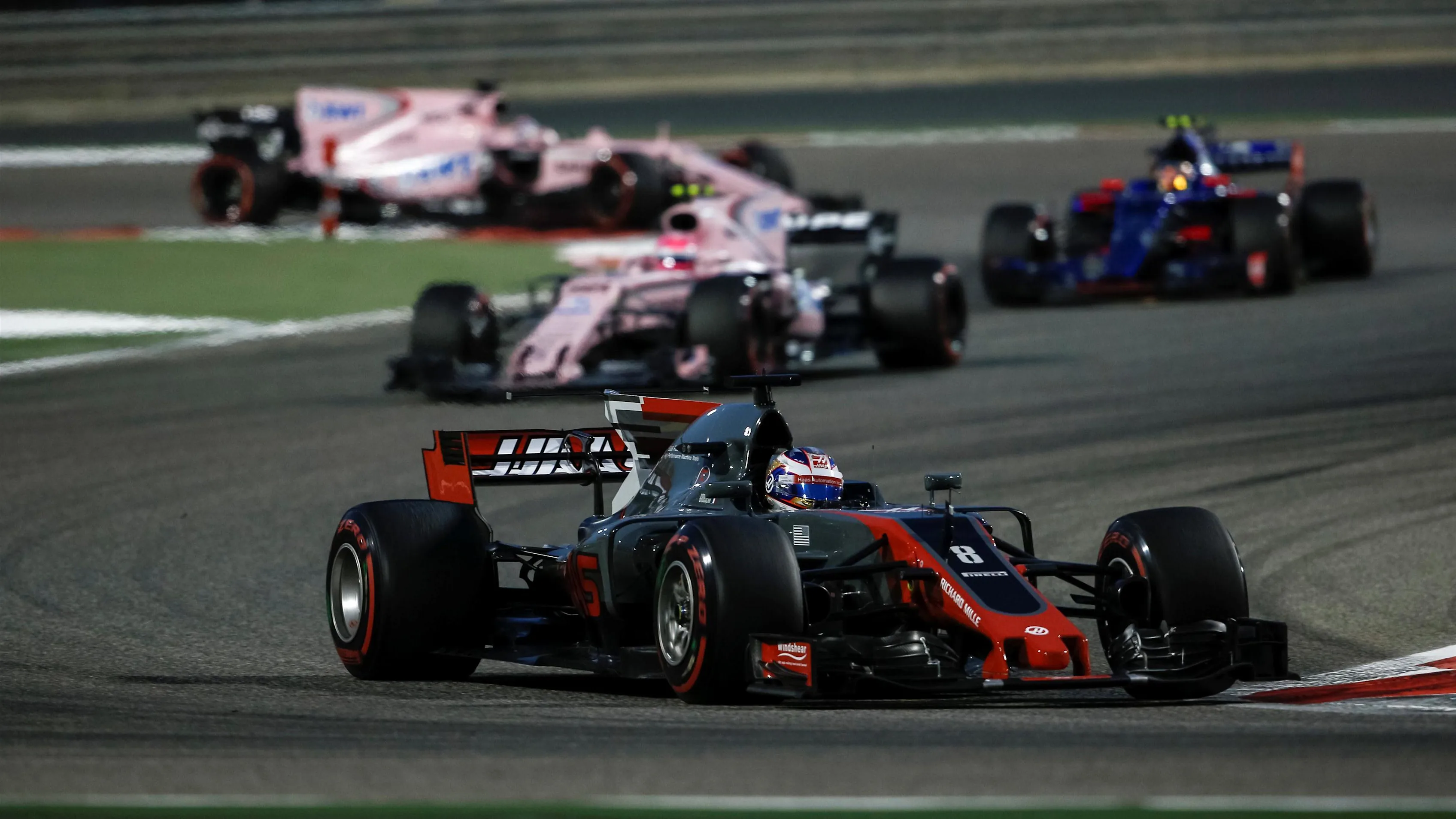 Romain Grosjean (FRA) Haas VF-17 at Formula One World Championship, Rd3, Bahrain Grand Prix Race, Bahrain International Circuit, Sakhir, Bahrain, Sunday 16 April 2017. © Sutton Motorsport Images
